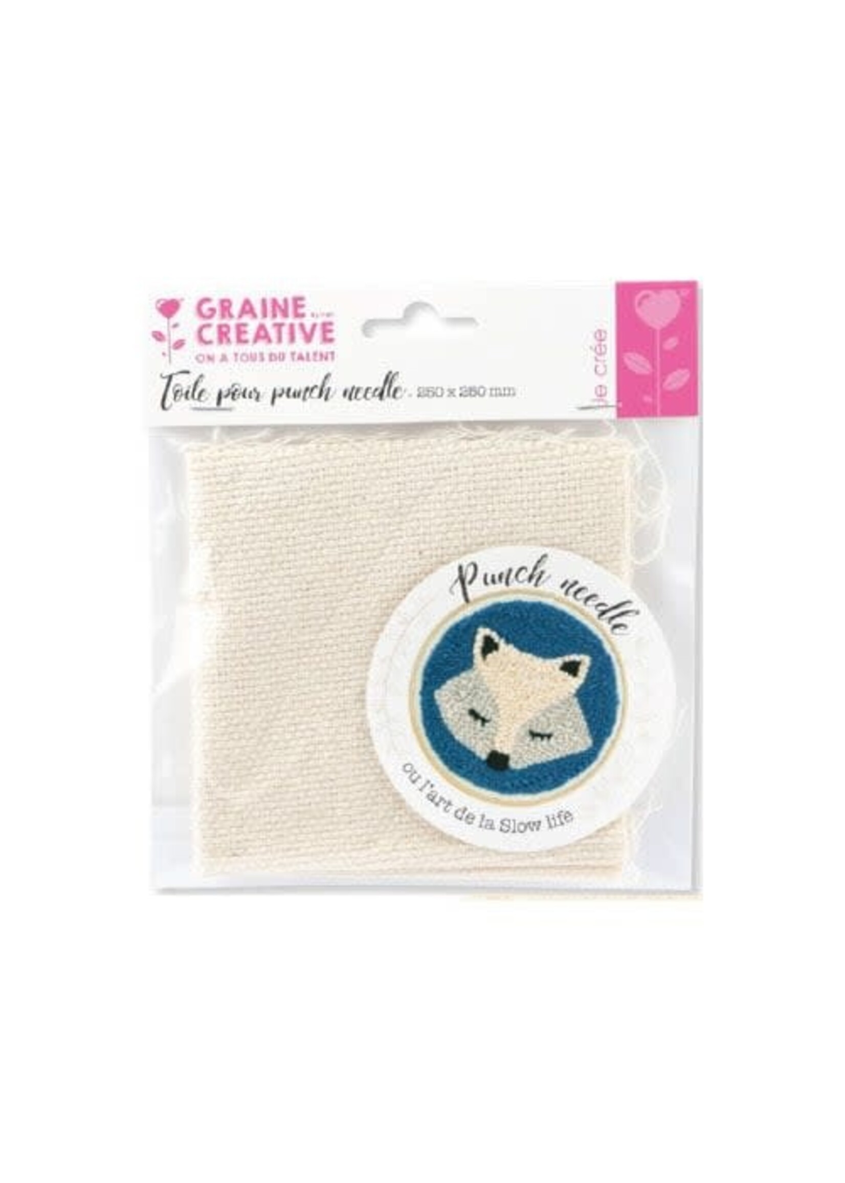 Graine Creative GC Katoenen Punch Needle Stof 25x25 cm