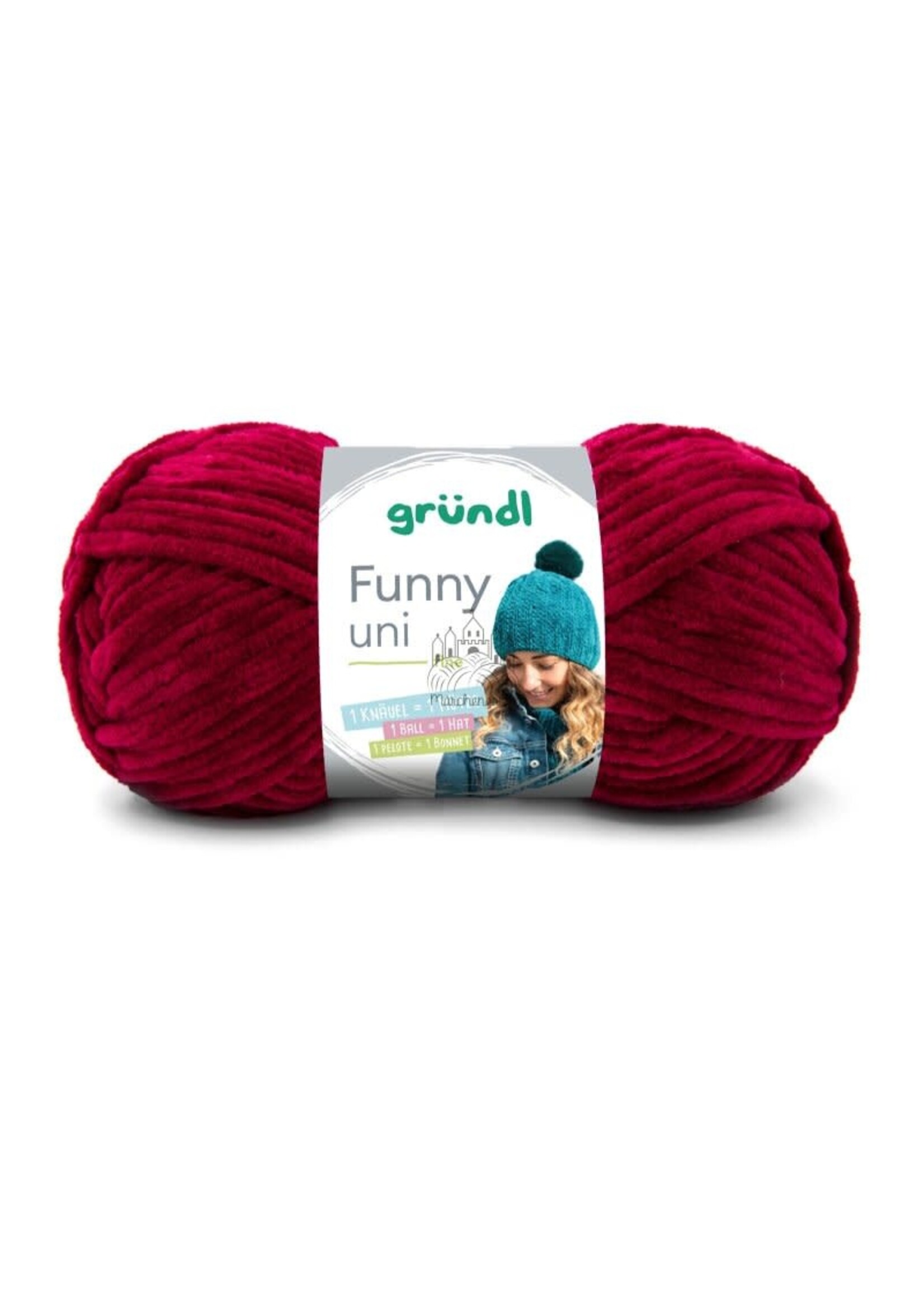 Grundl Grundl funny 100 gram, kleur 23,  Rood