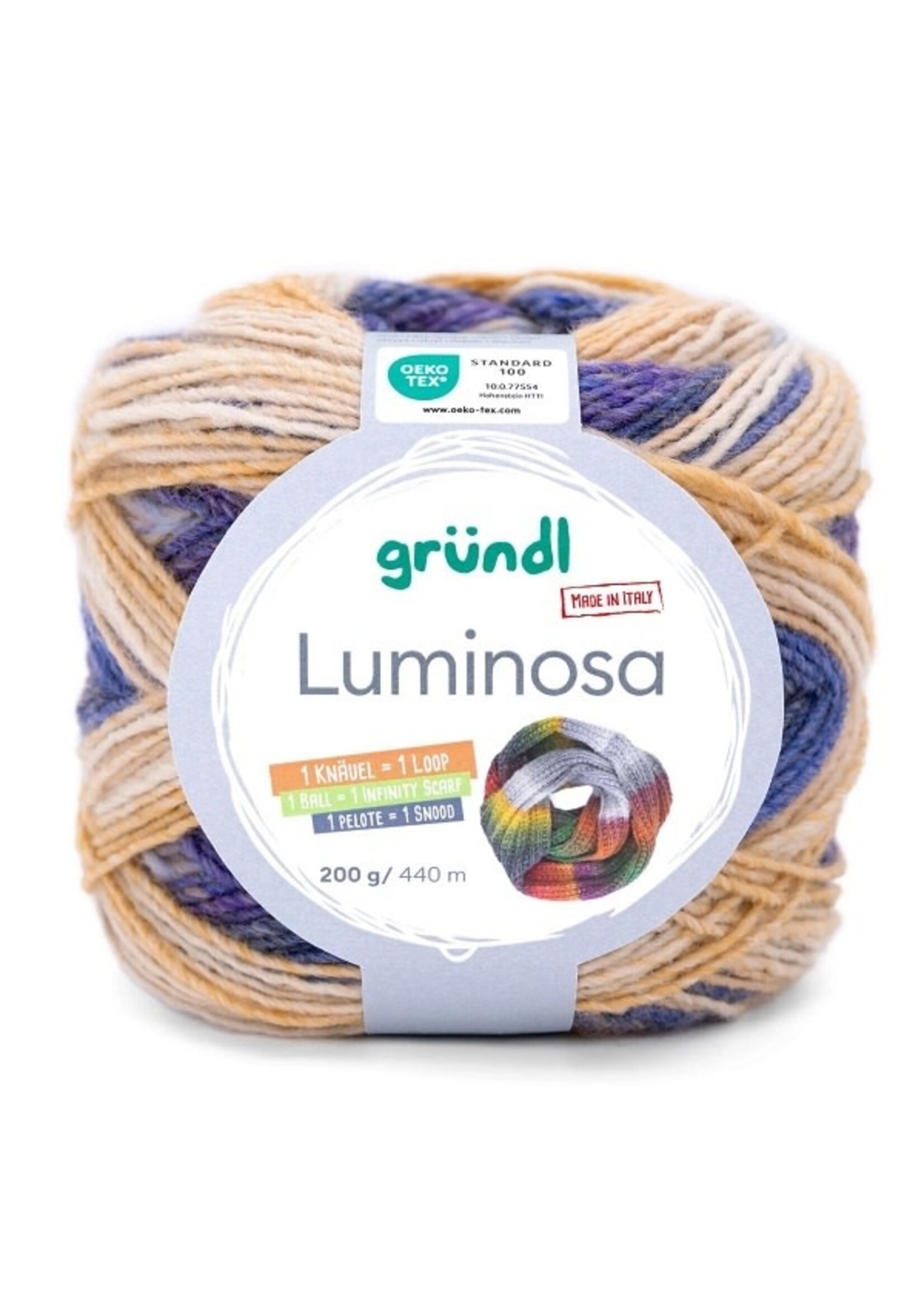 Grundl Gründl Luminosa kleur 5, zandbruin koningsblauw 200 gr