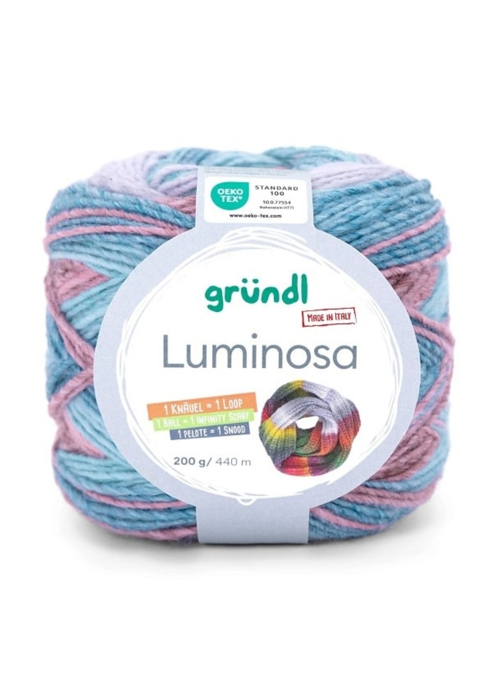 Grundl Gründl Luminosa, kleur 4, turquoise-jeans-violet 200gr