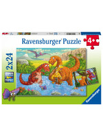 Ravensburger Ravensburger Spelende Dino’s puzzel (2×24 stukjes)