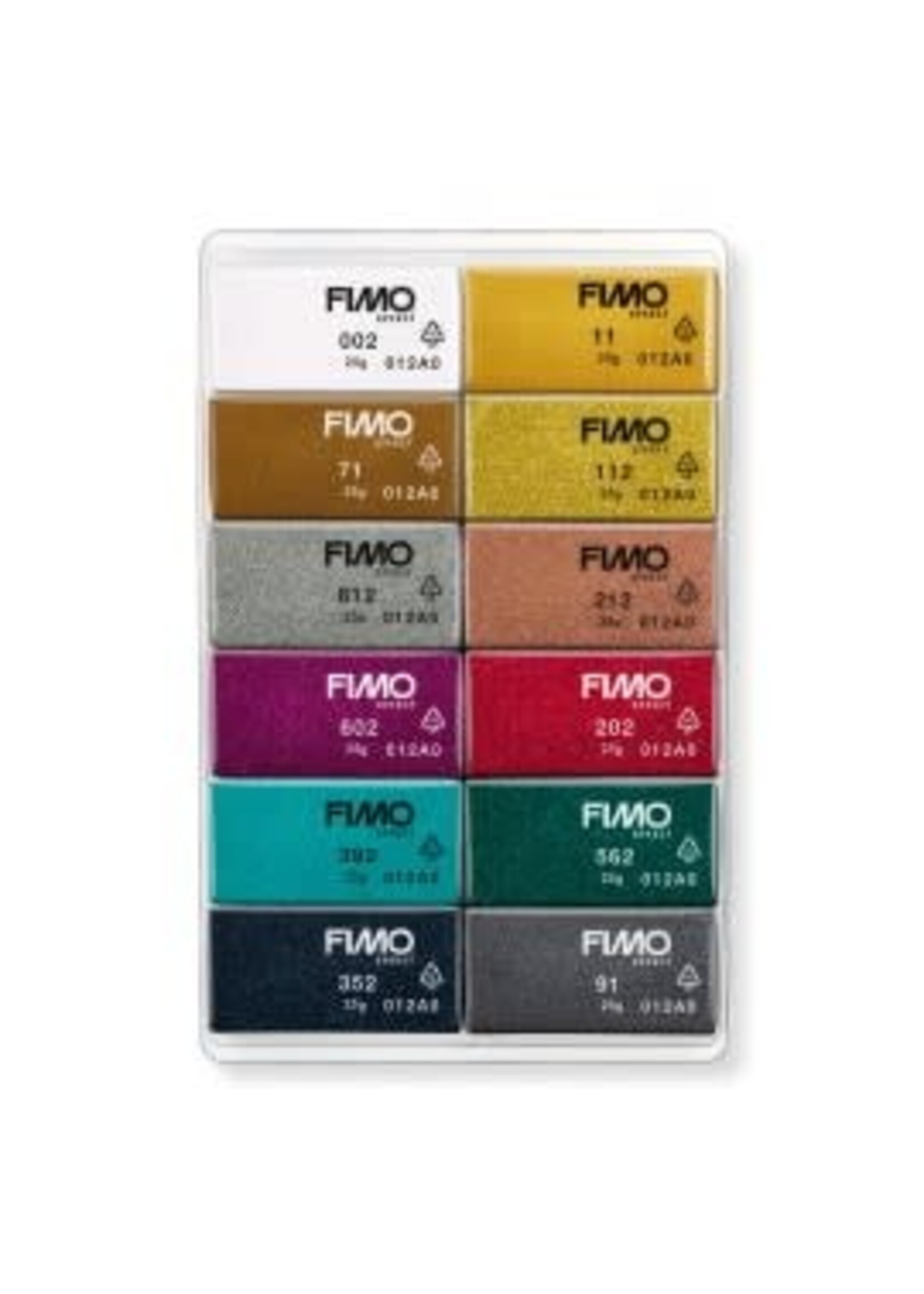 Fimo Fimo effect set - colour pack 12 st sparkle colours