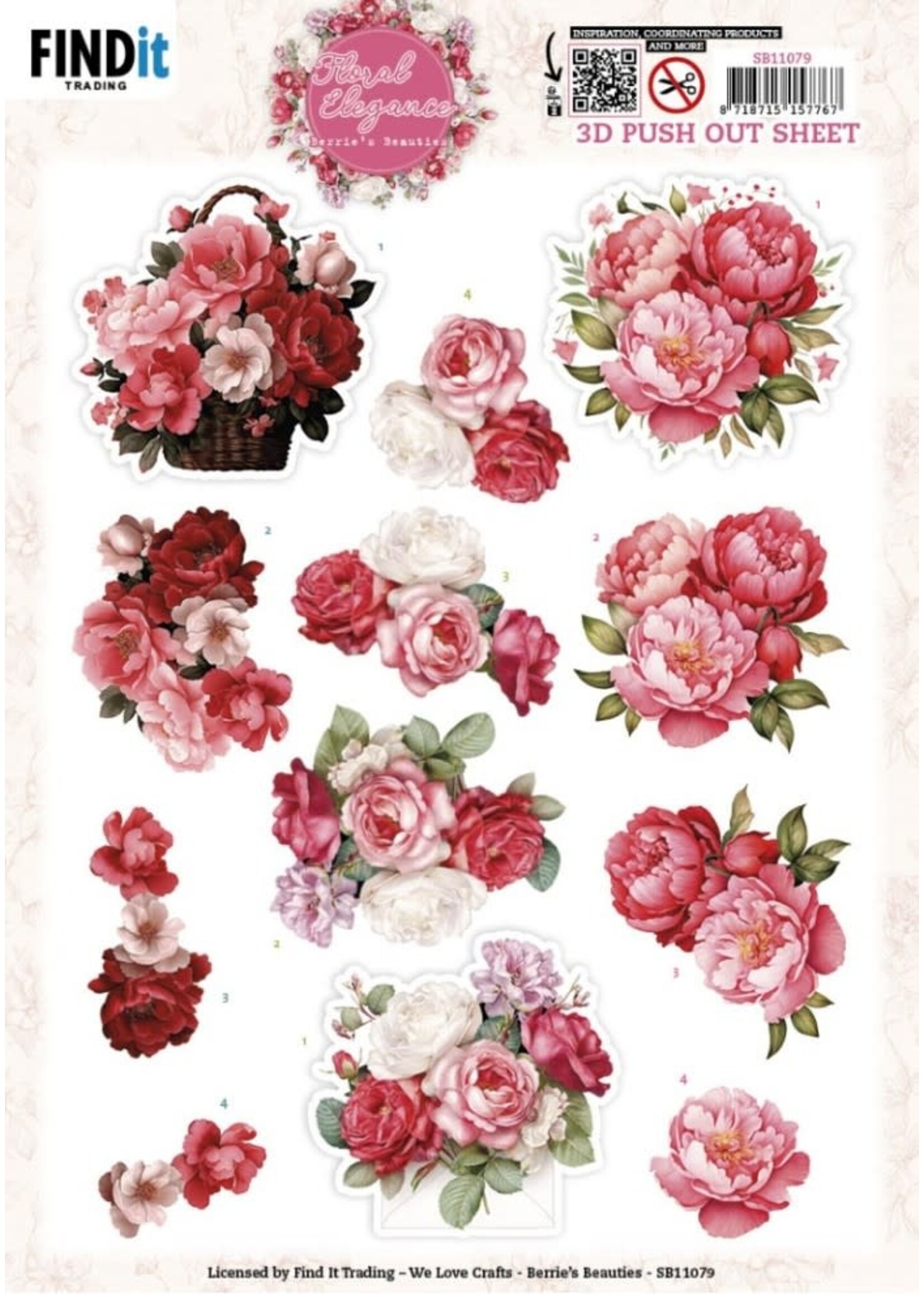 find it 3D Pushout Sheet - Berries Beauties - Floral Elegance - Peony Delight