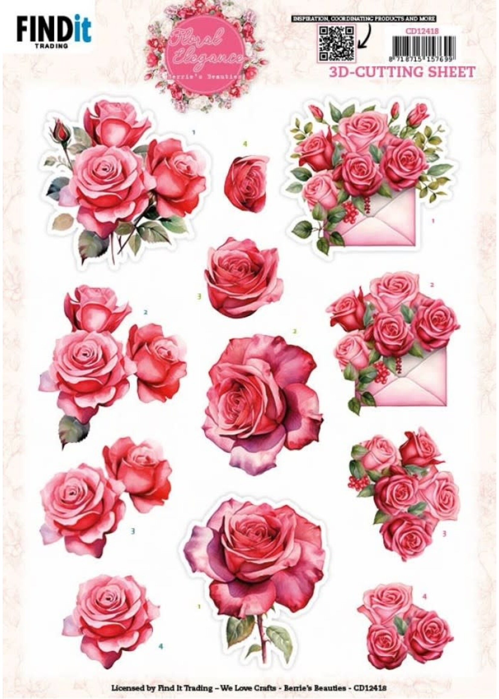 find it 3D Cutting Sheet - Berries Beauties - Floral Elegance - Romantic Roses