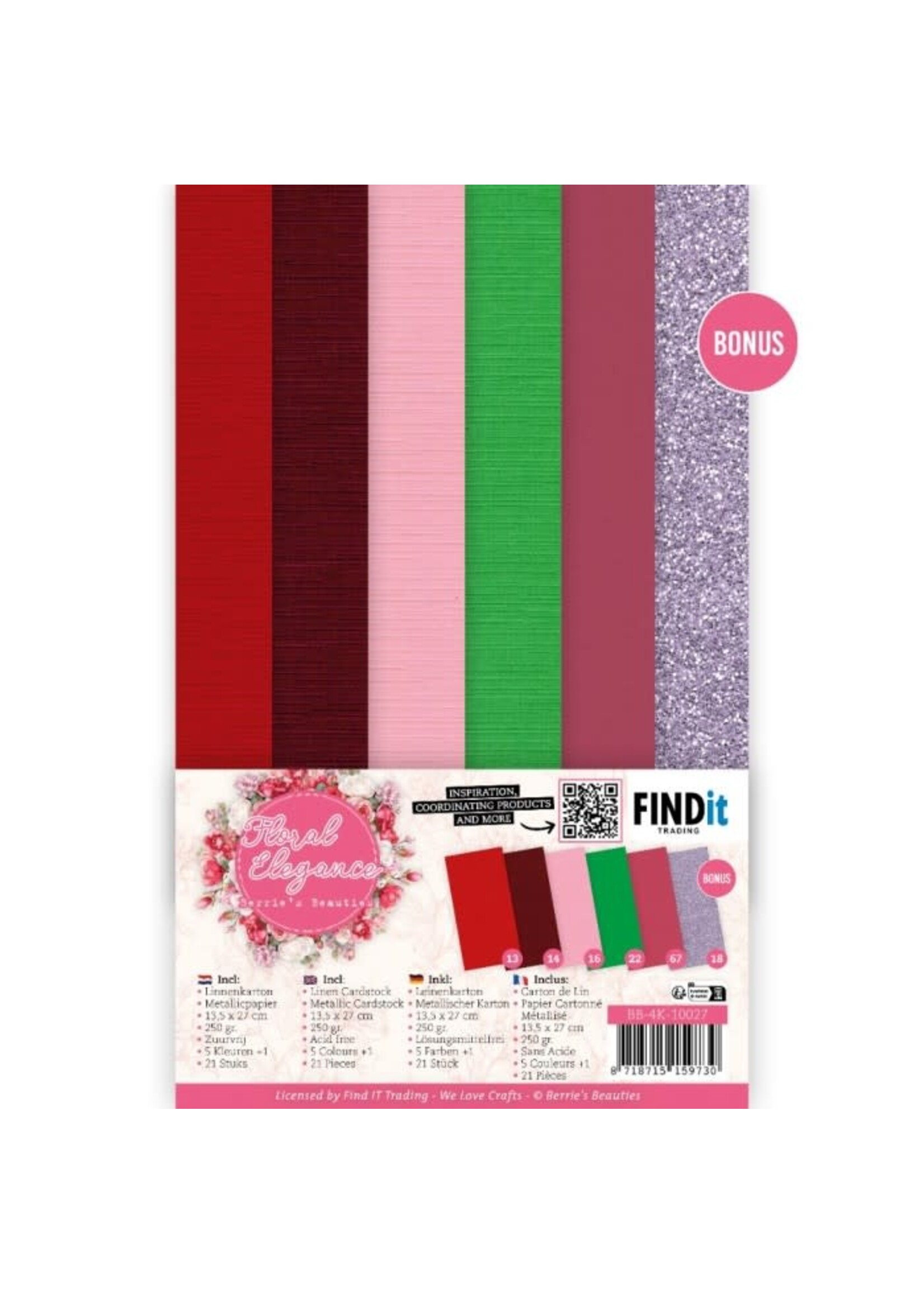 find it Linen Cardstock Pack - Berries Beauties - Floral Elegance - 4K