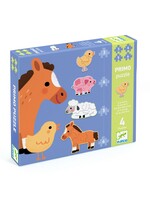 Djeco Djeco kinderpuzzel Boerderij dieren (3-,4-,5- en 6 stukjes) DJ07153
