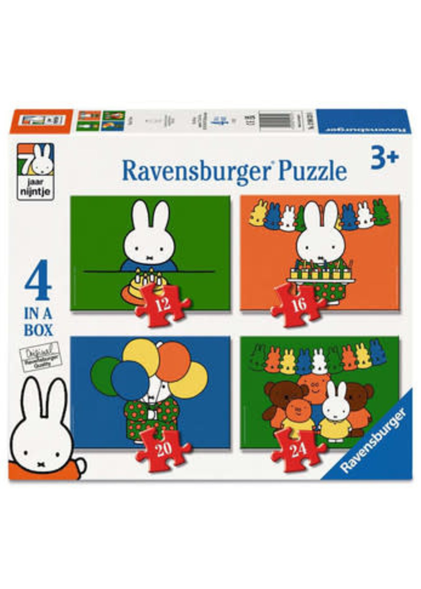 Ravensburger Ravensburger Puzzel nijntje 70 jaar 4 in a box
