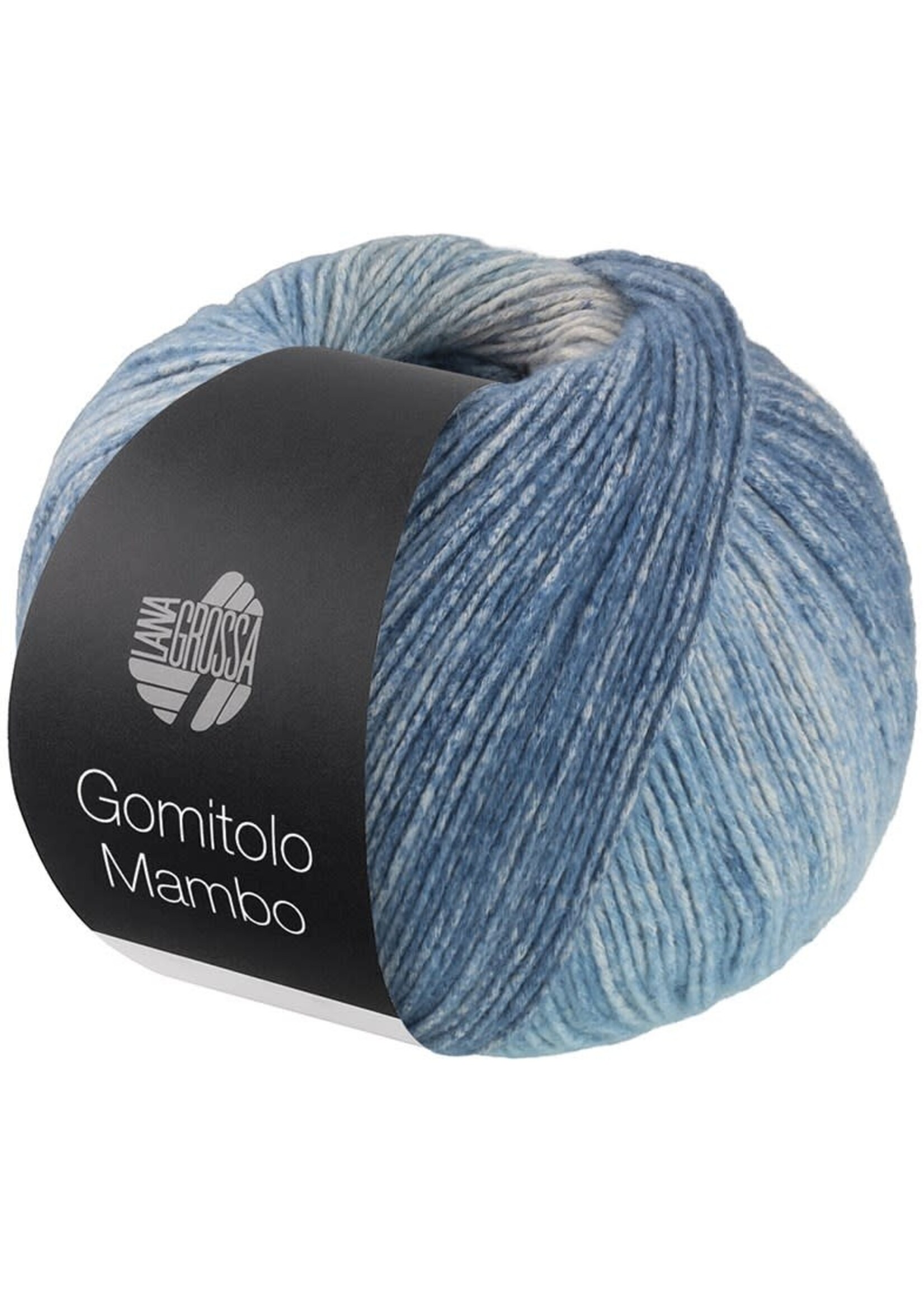 Lana Grossa Lana Grossa Gomitolo Mambo 100g 240 m 2039 (Jeansblauw/lichtgrijs/grijs/hemelsblauw)