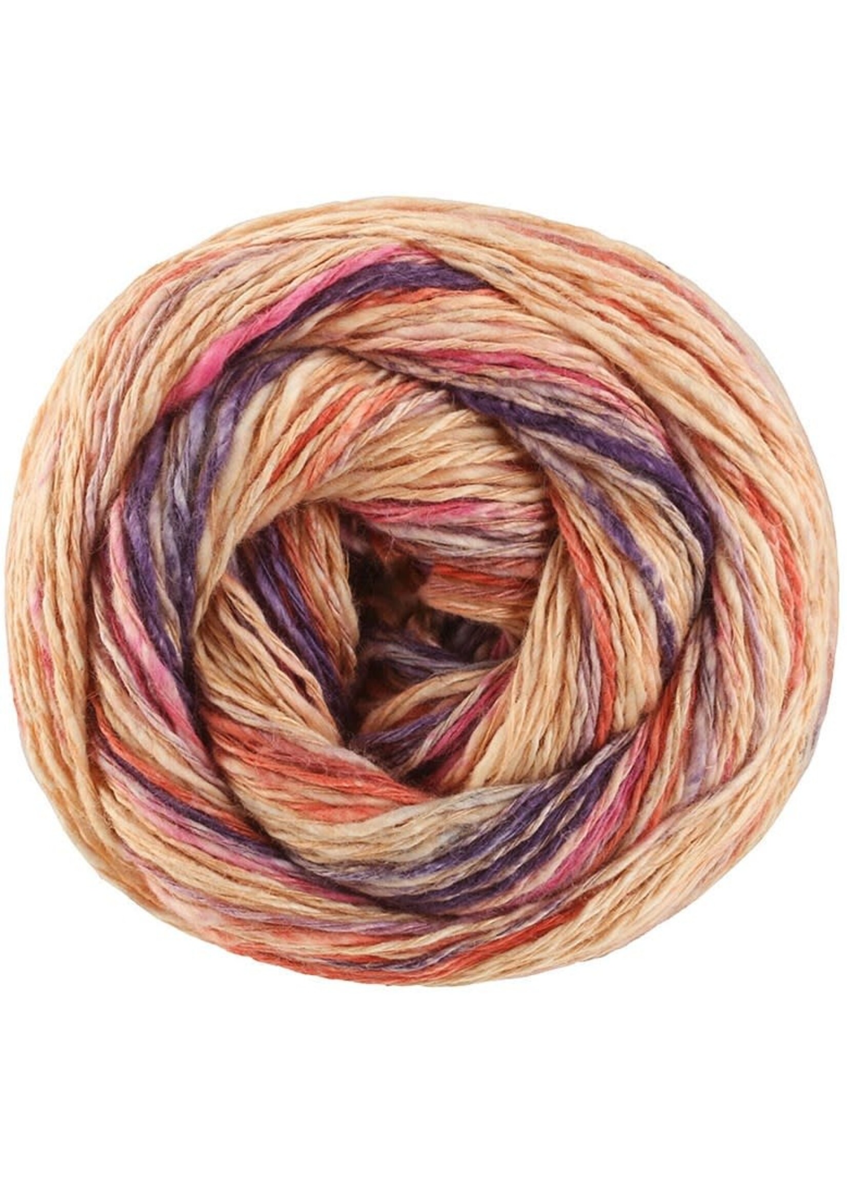 Lana Grossa Lana Grossa Gomitolo California 100g 300m 3045 (Perzik/Roest/Pruim/Roze/Lila/Rookblauw)