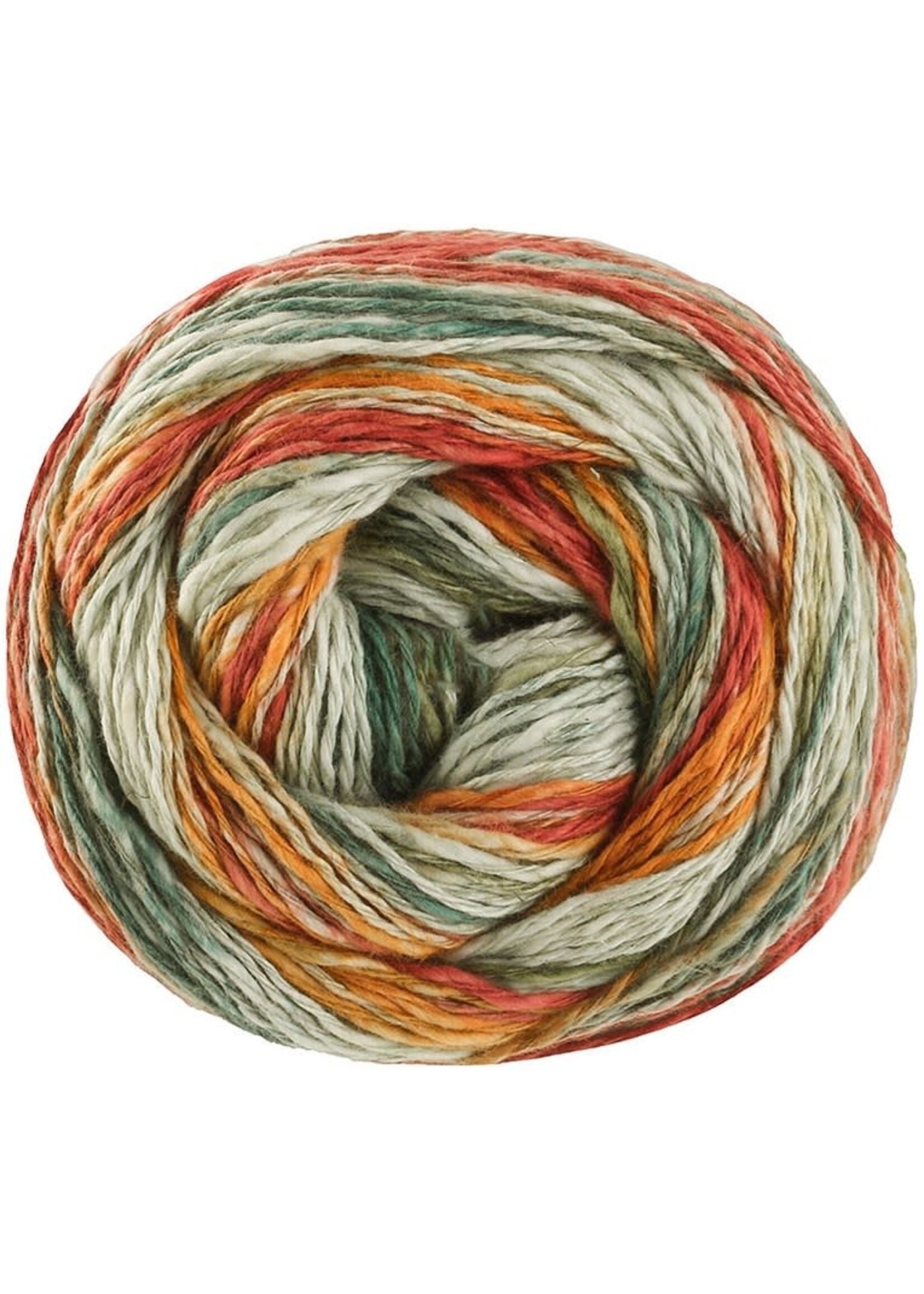 Lana Grossa Lana Grossa Gomitolo California 100g 300m 3047 (Zacht-/Donker-/Mosgroen/Oker/Roestrood)