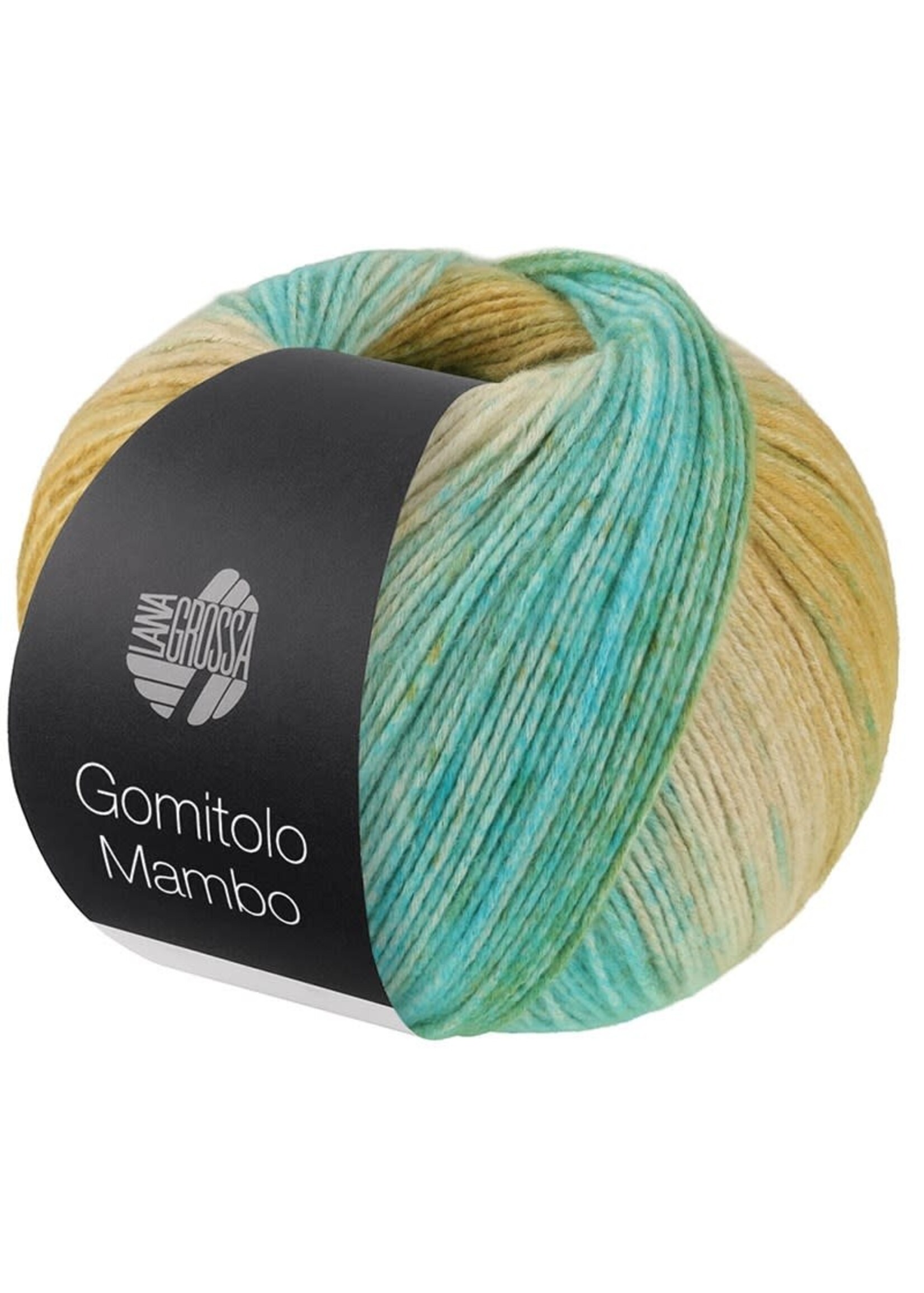 Lana Grossa Lana Grossa Gomitolo Mambo 100g 240m 2040 (Turkoois/lentegroen/groenbeige/maïsgeel)