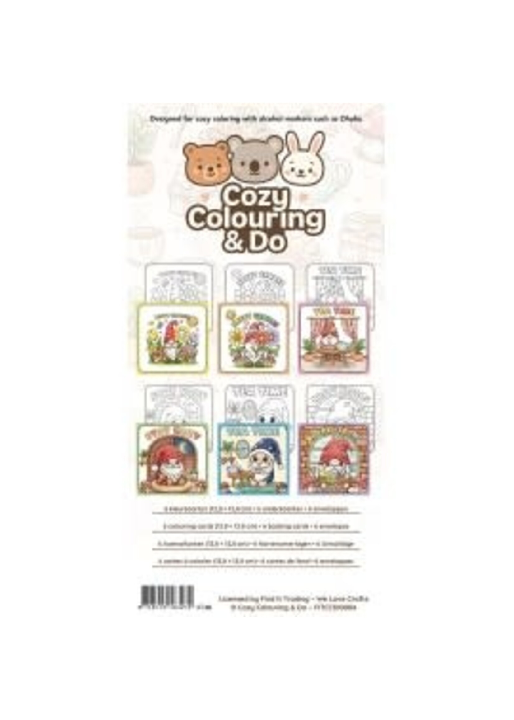 find it Cozy Colouring Cards Set - Happy Gnomes