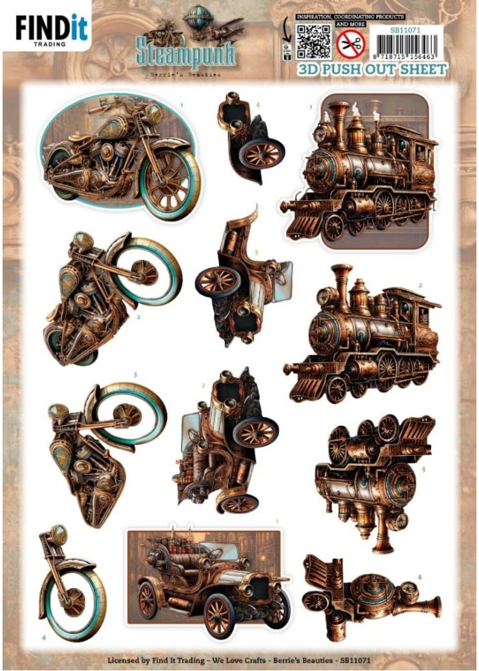 find it 3D Pushout Sheet - Berries Beauties - Steampunk - Vehicles