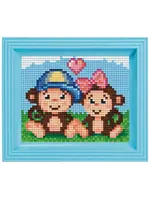 Pixel Pixel hobby Geschenkverpakking met 31 pixelmatjes - Verliefde aapjes
