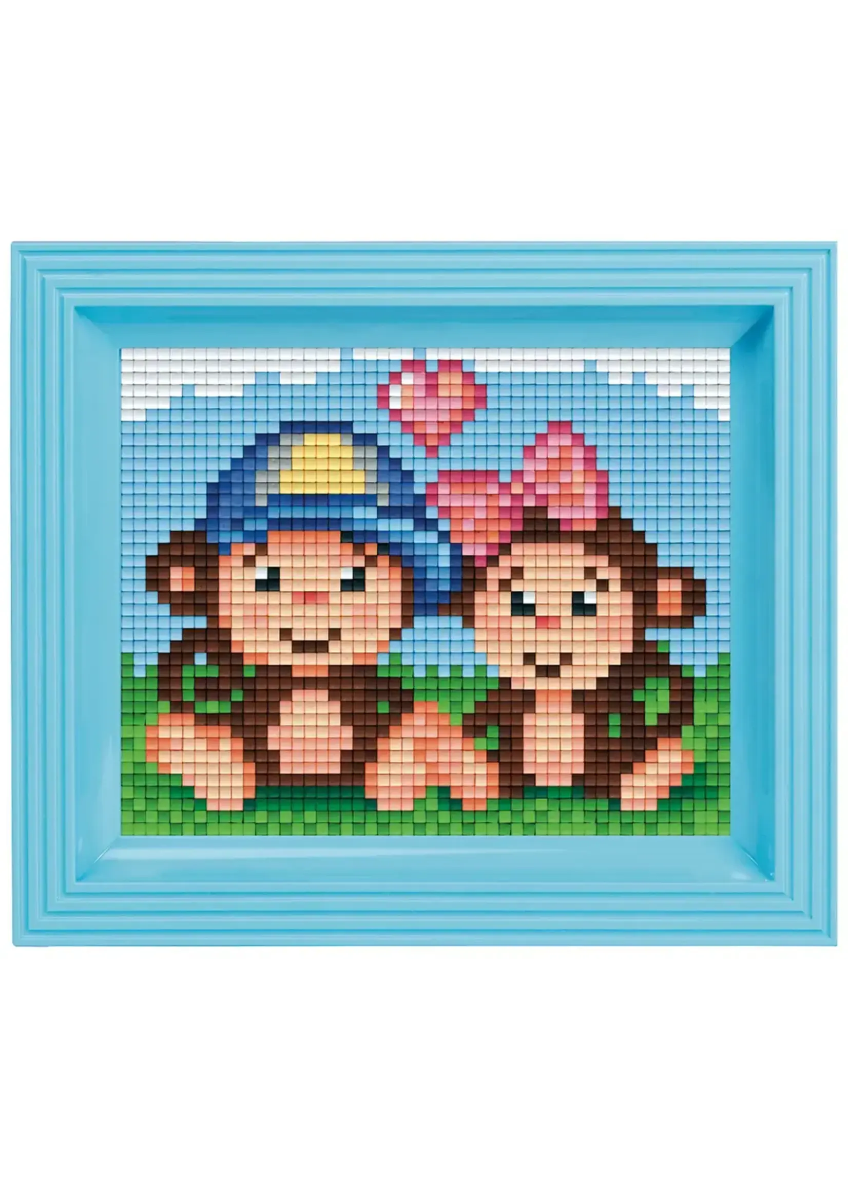 Pixel Pixel hobby Geschenkverpakking met 31 pixelmatjes - Verliefde aapjes