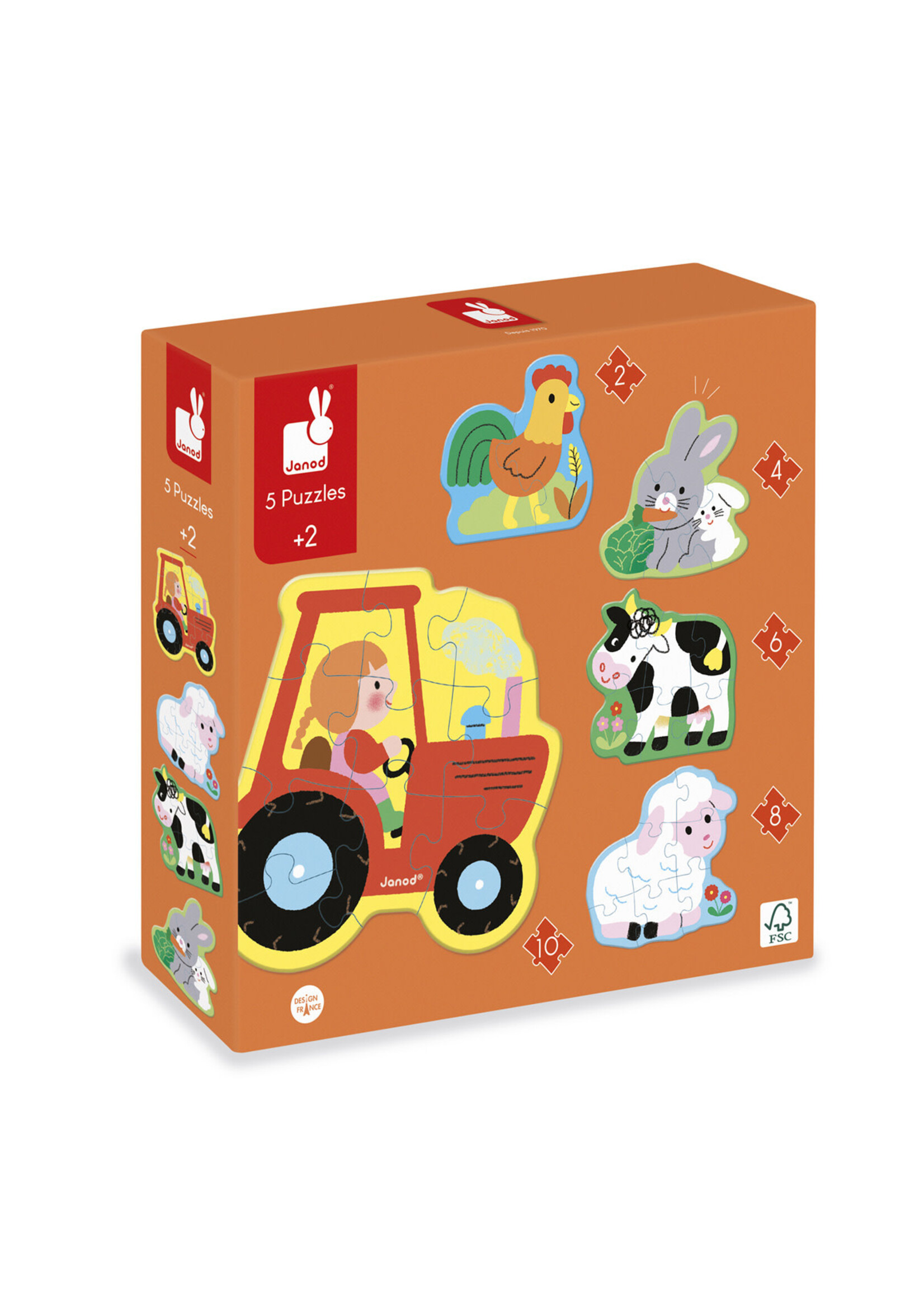 Janod Janod Puzzel – 5 formaten puzzels Boerderij