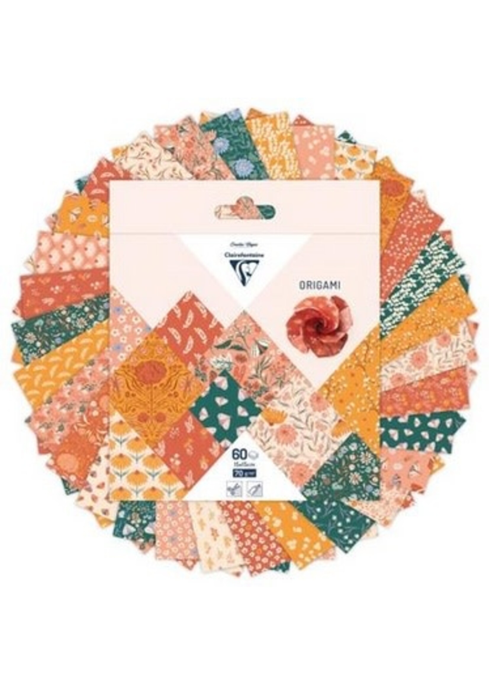 ClaireFontaine ClaireFontaine Origami vellen 15x15 cm BOHO Floral
