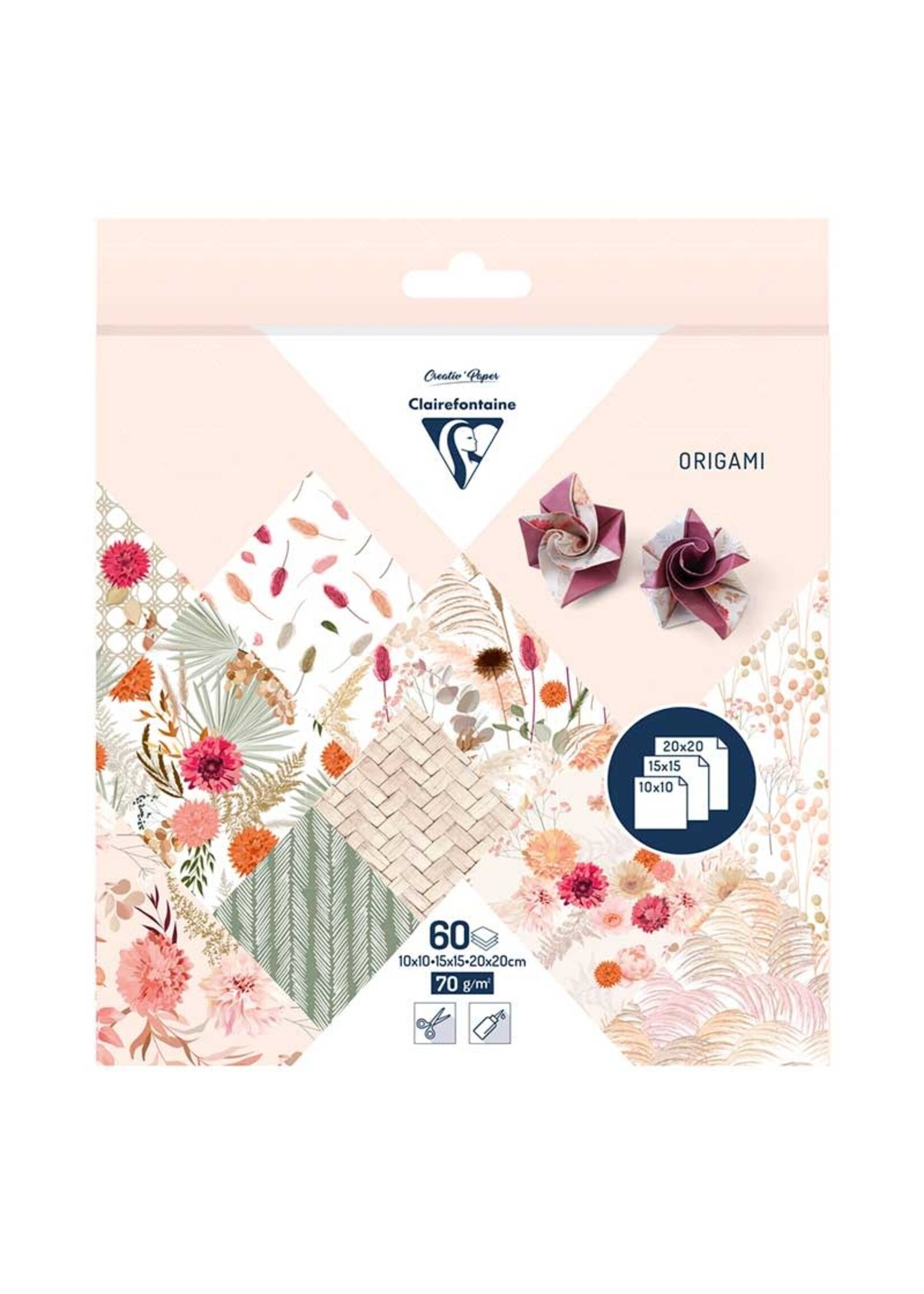 ClaireFontaine ClaireFontaine Origami vellen set Droogbloemen