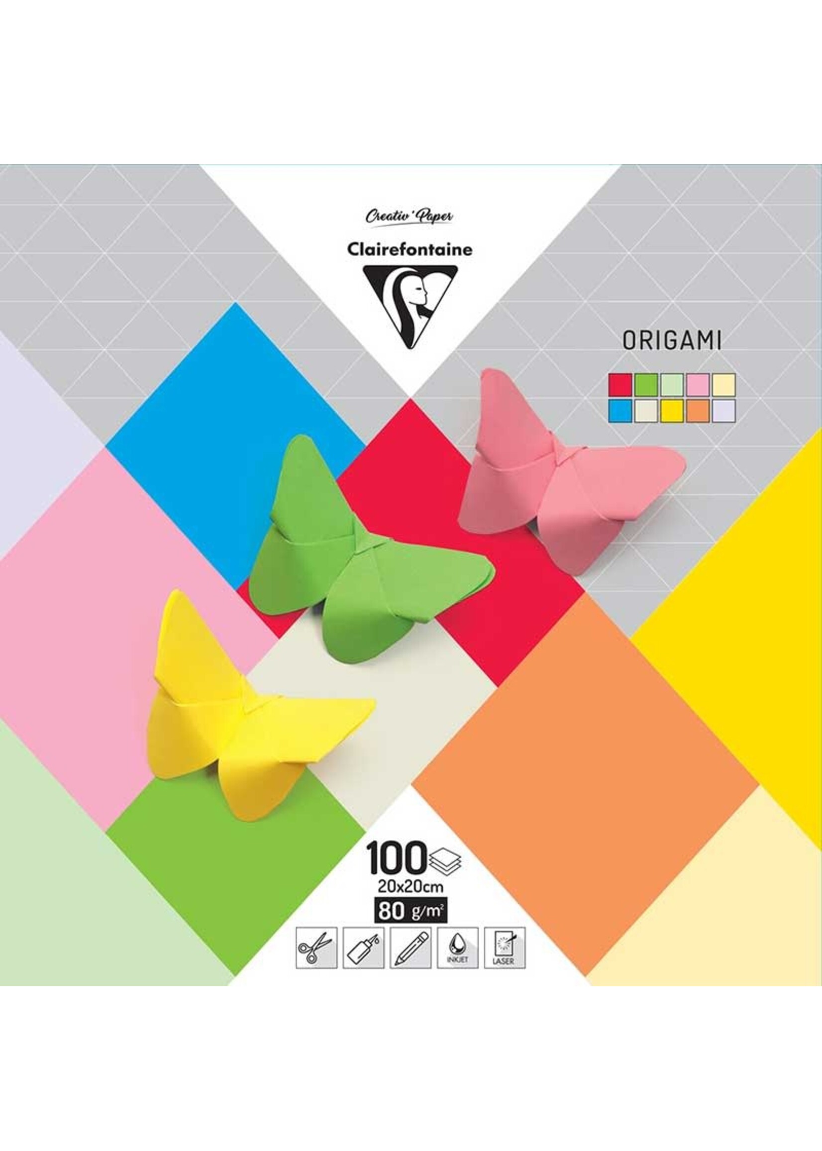 ClaireFontaine ClaireFontaine Origami vellen 20x20 10 tinten