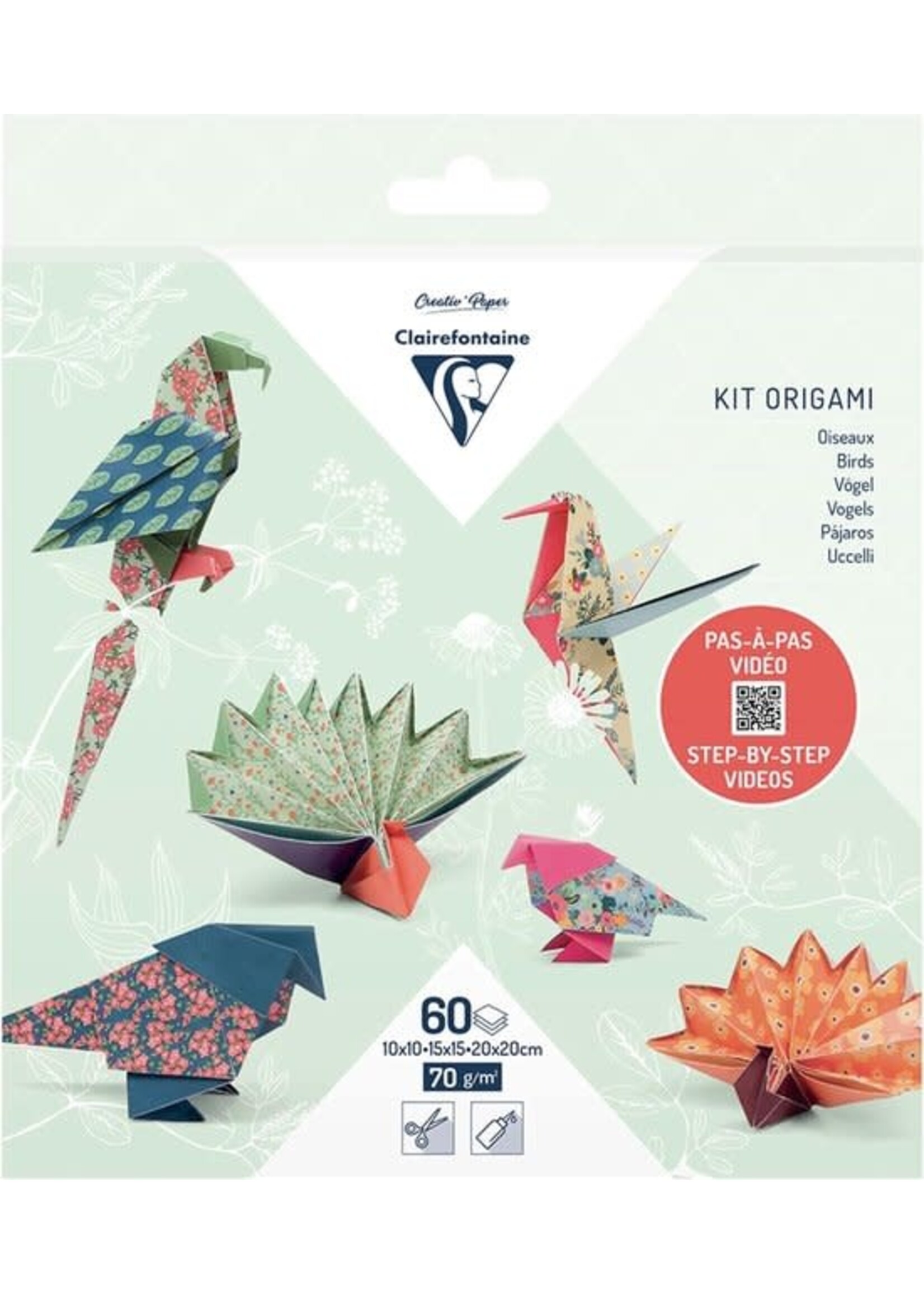 ClaireFontaine ClaireFontaine Origami vellen set Vogels