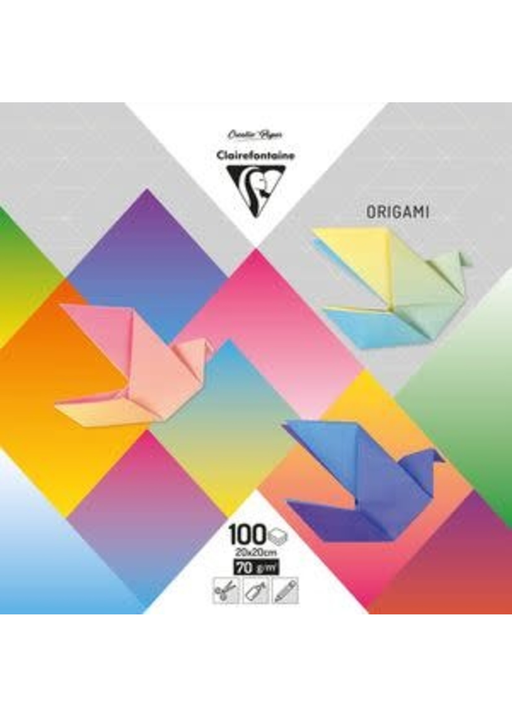 ClaireFontaine ClaireFontaine Origami vellen 20x20 Kleurengradient