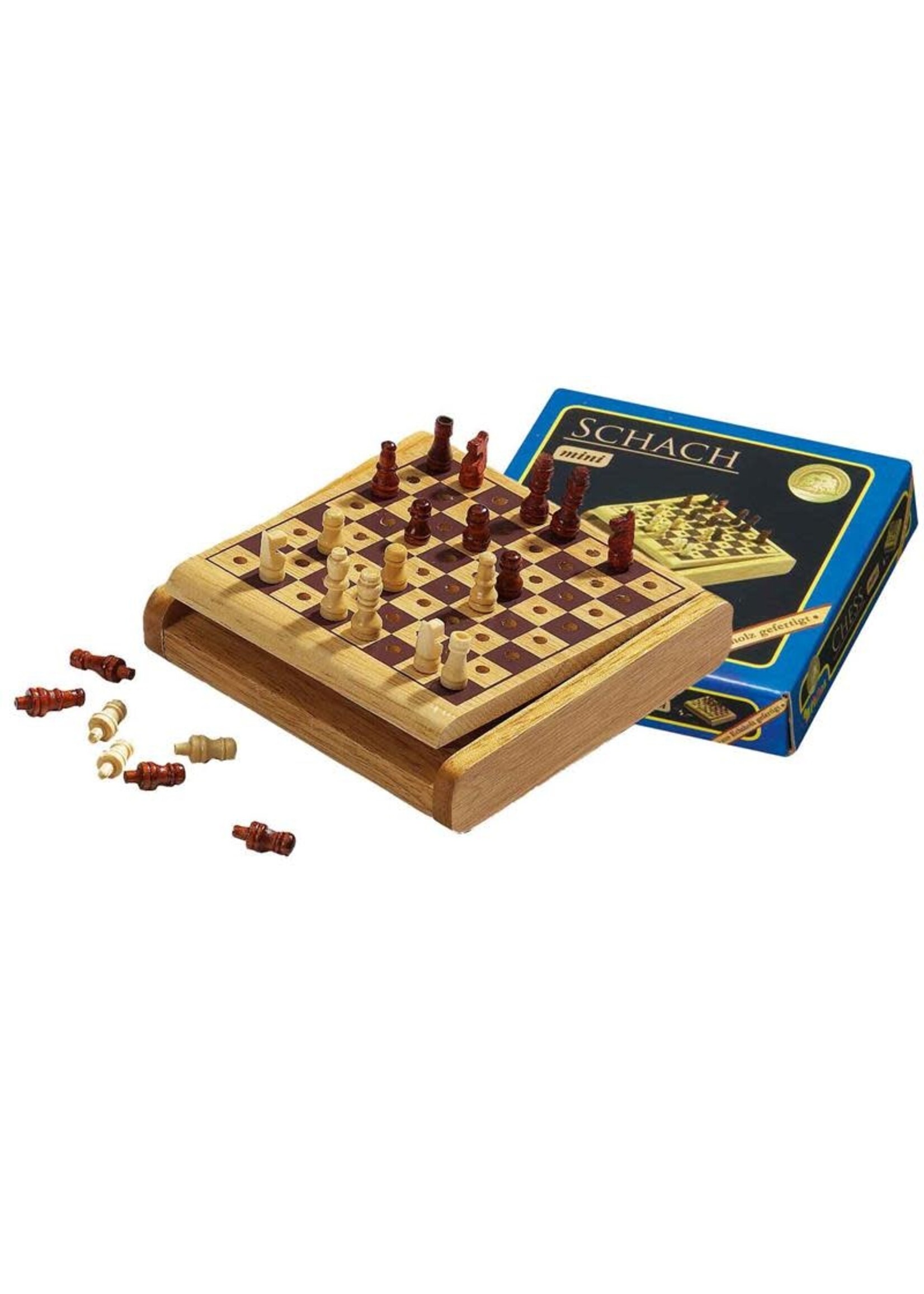 Philos Philos Reis Schaakspel mini veld 12mm, koningshoogte 23mm