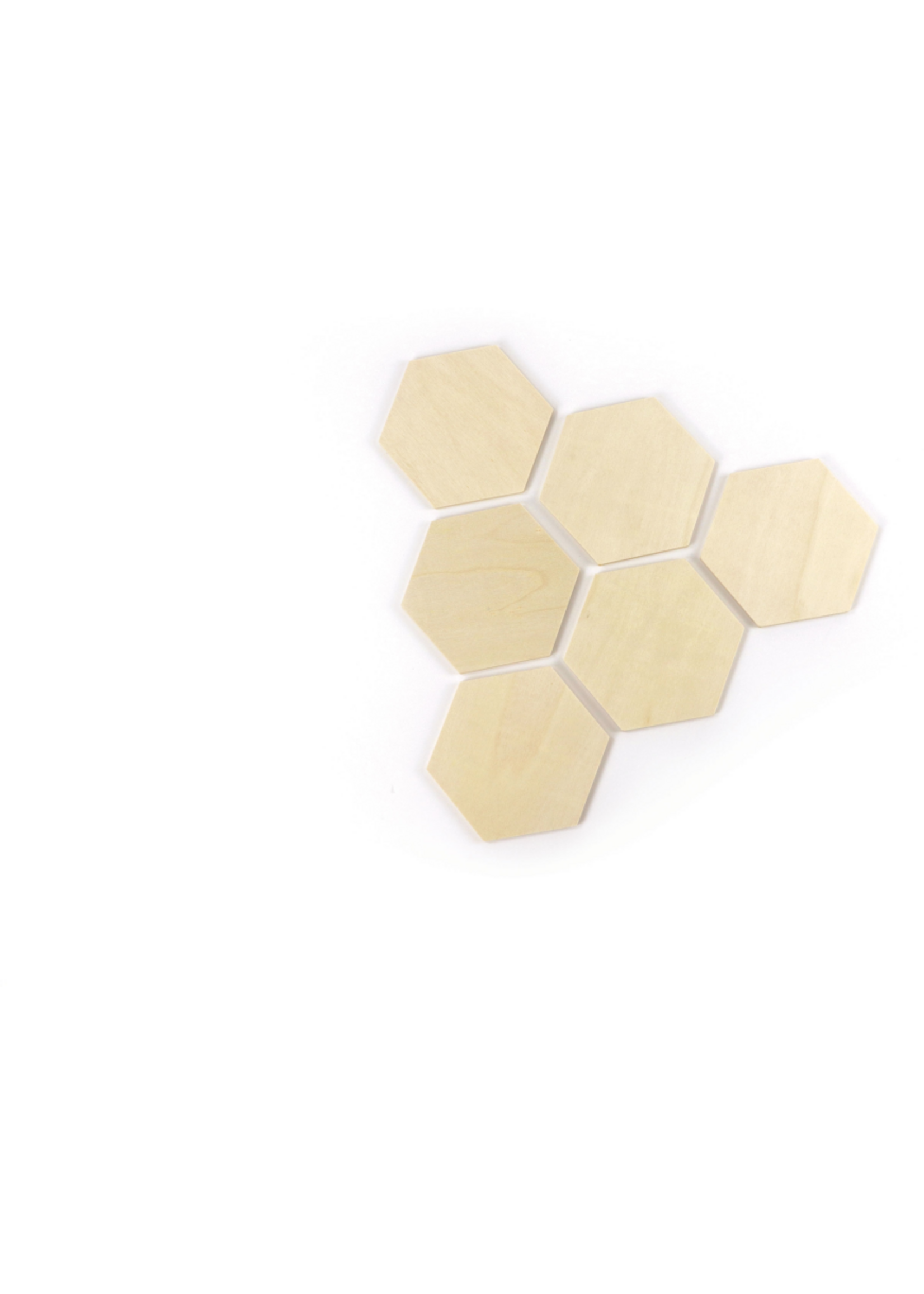 Graine Creative GC Houten Hexagon 9,9x8,6x0,4 cm 6 stuks