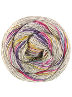 Lana Grossa Lana Grossa Gomitolo California 100g 300m 3042 (Licht grijs/ blauw violet/ fuchsia/ safraangeel/ pistache