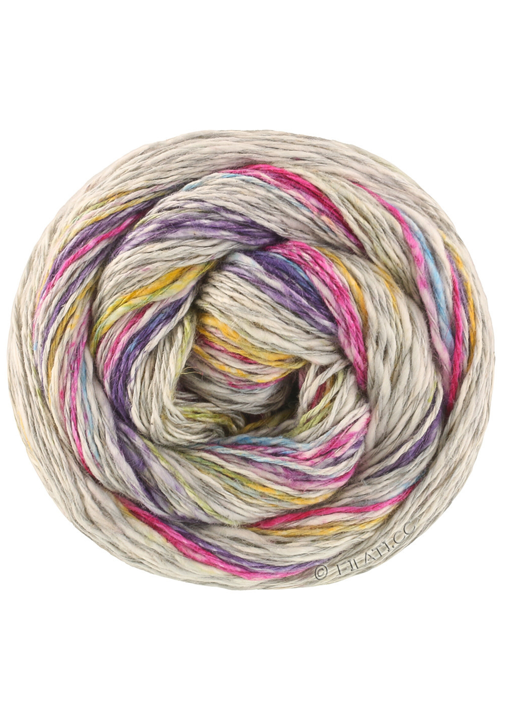 Lana Grossa Lana Grossa Gomitolo California 100g 300m 3042 (Licht grijs/ blauw violet/ fuchsia/ safraangeel/ pistache