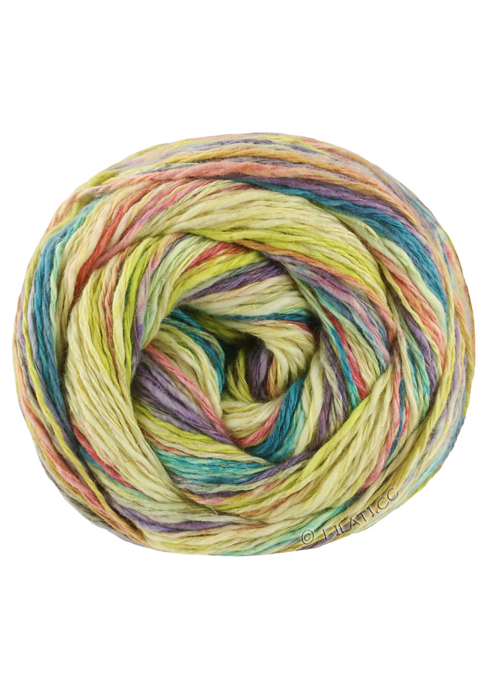 Lana Grossa Lana Grossa Gomitolo California 100g 300m 3043 (Vanille/Fuchsia/Pistache/Blauw violet/petrol blauw/ oud roze)
