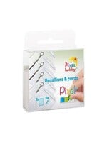Pixel Set van 5 medallions & 5 color cords Transparant