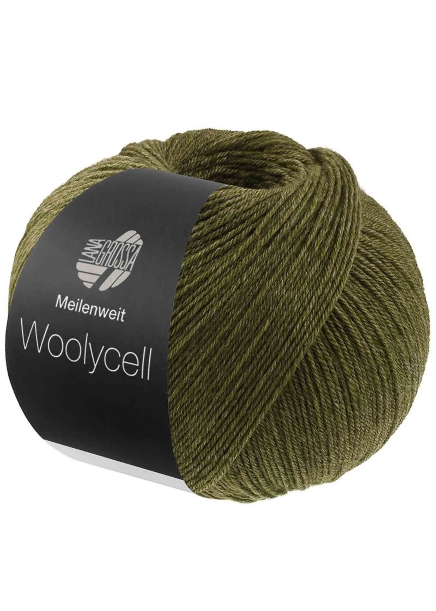 Lana Grossa Lana Grossa Meilenweit 100 Woolycell Garen 17 Olijfgroen