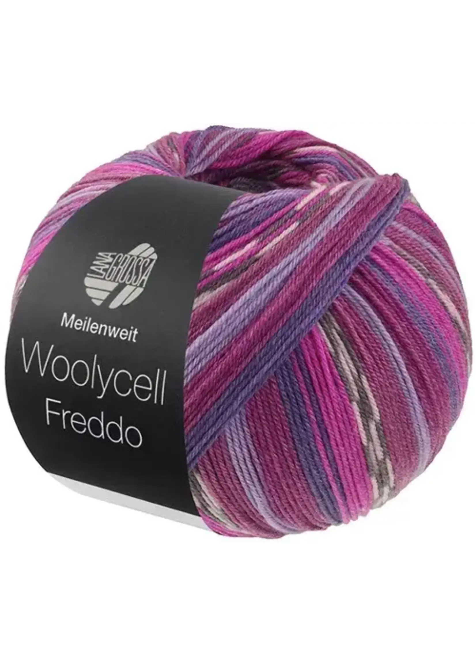 Lana Grossa Lana Grossa Woolycell Freddo 6047 Roodviolet/Lavendel/Donkerviolet/Fuchsia/Donkergrijs/Roze
