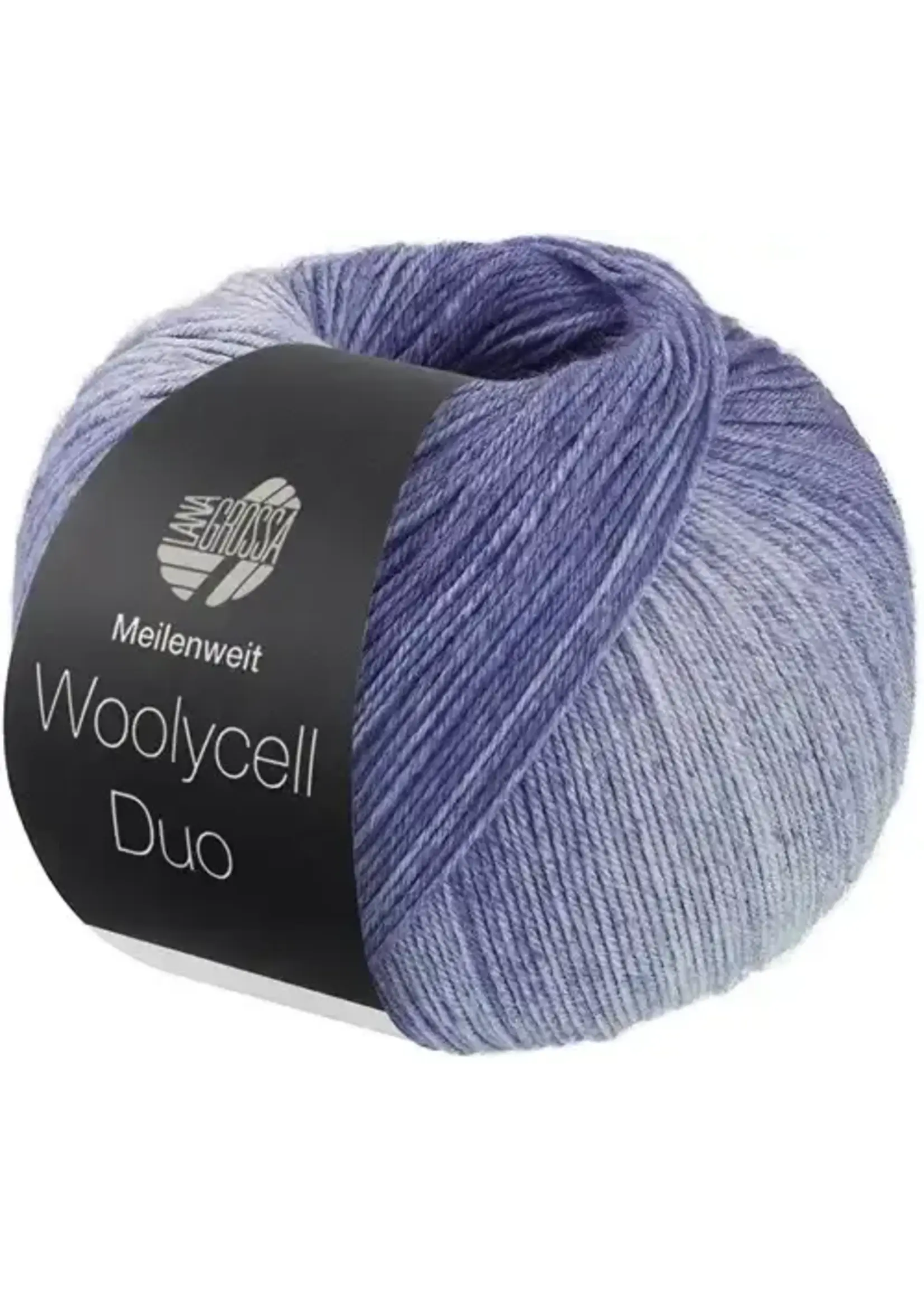 Lana Grossa Woolycell Duo 6005 Marine/Grijs/Lichtblauw