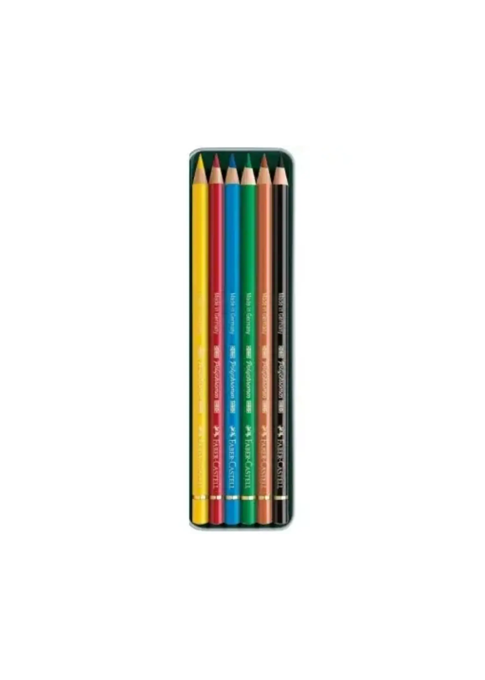 Faber-Castell Kleurpotlood Faber-Castell Polychromos blik 6 stuks basiskleuren
