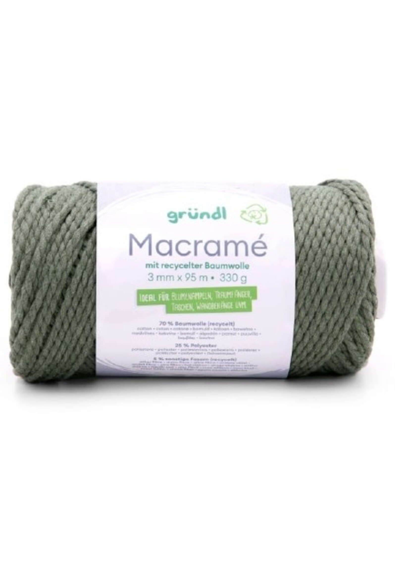 Grundl Grundl 4889-03 Macrame garen 3mm 330gram Groen