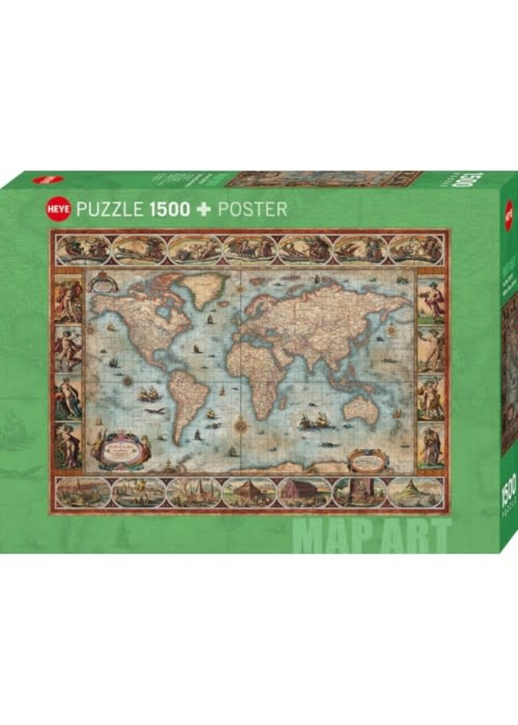 Heye Heye Puzzel Willem Blaeu World (1500 stukjes)