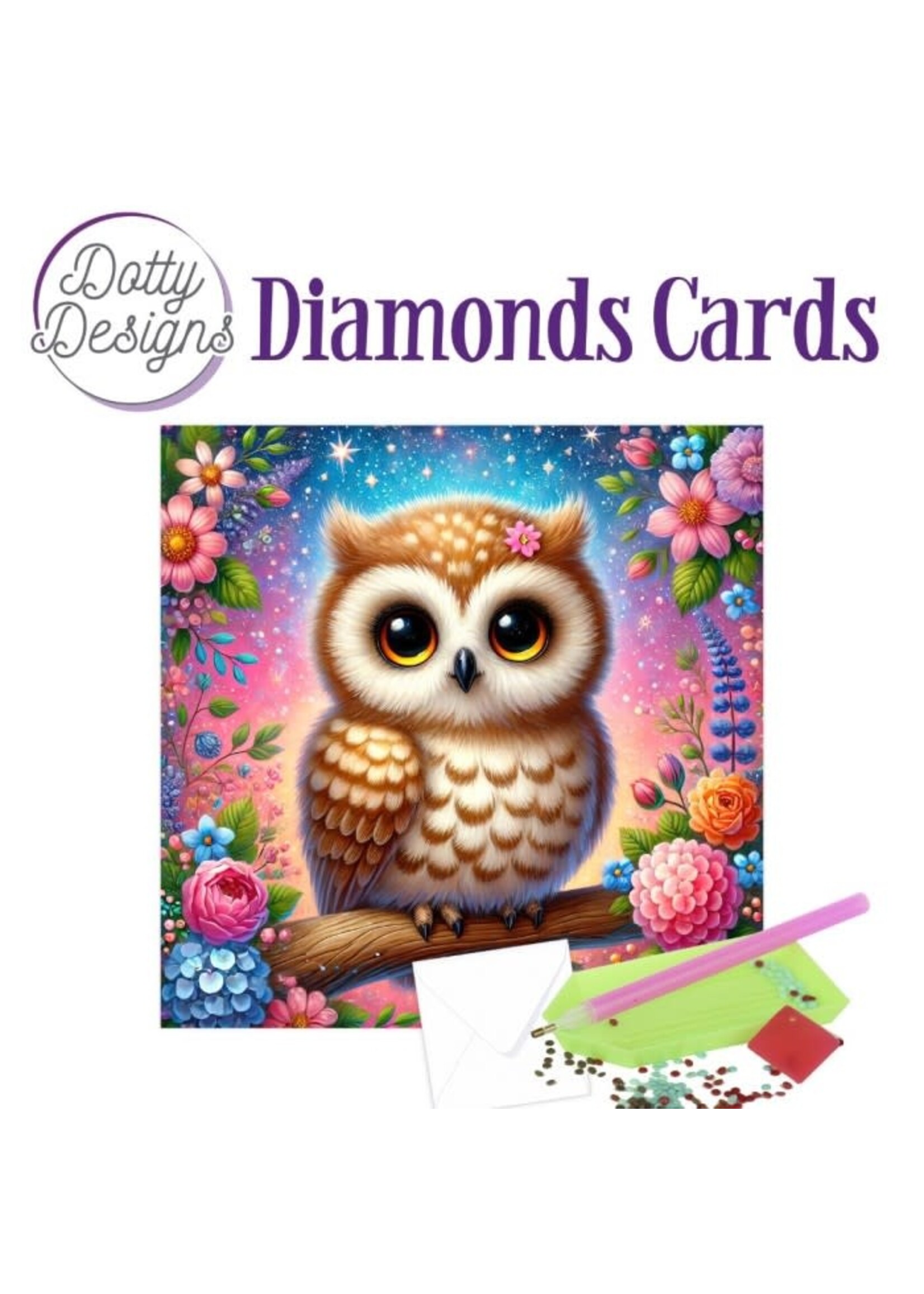 Find it Trading Dotty Designs Diamond Cards - Colorfull Owl