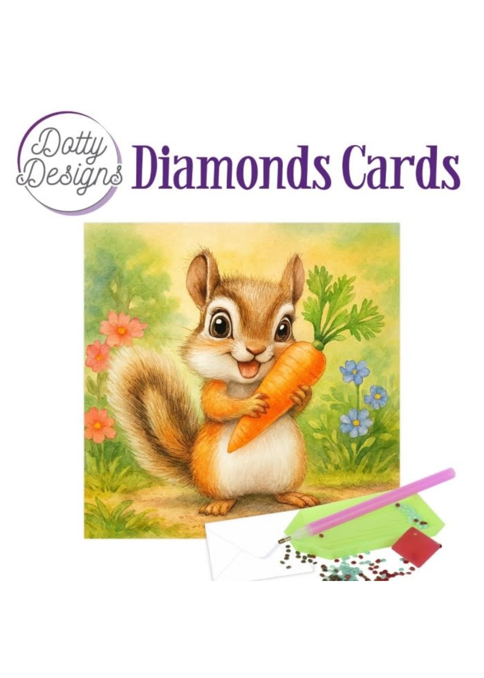 Find it Trading Dotty Designs Diamond Cards - Squirrel with Carrot
