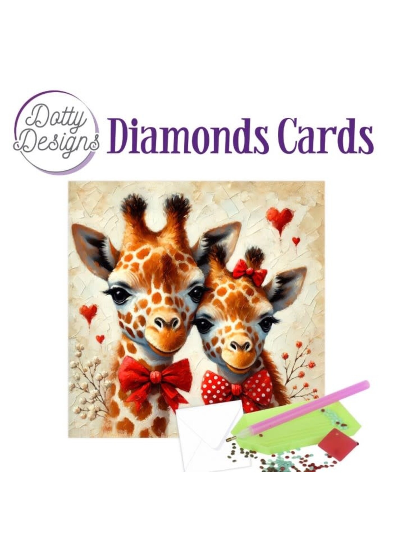 Find it Trading Dotty Designs Diamond Cards - 2 Giraffes in Love
