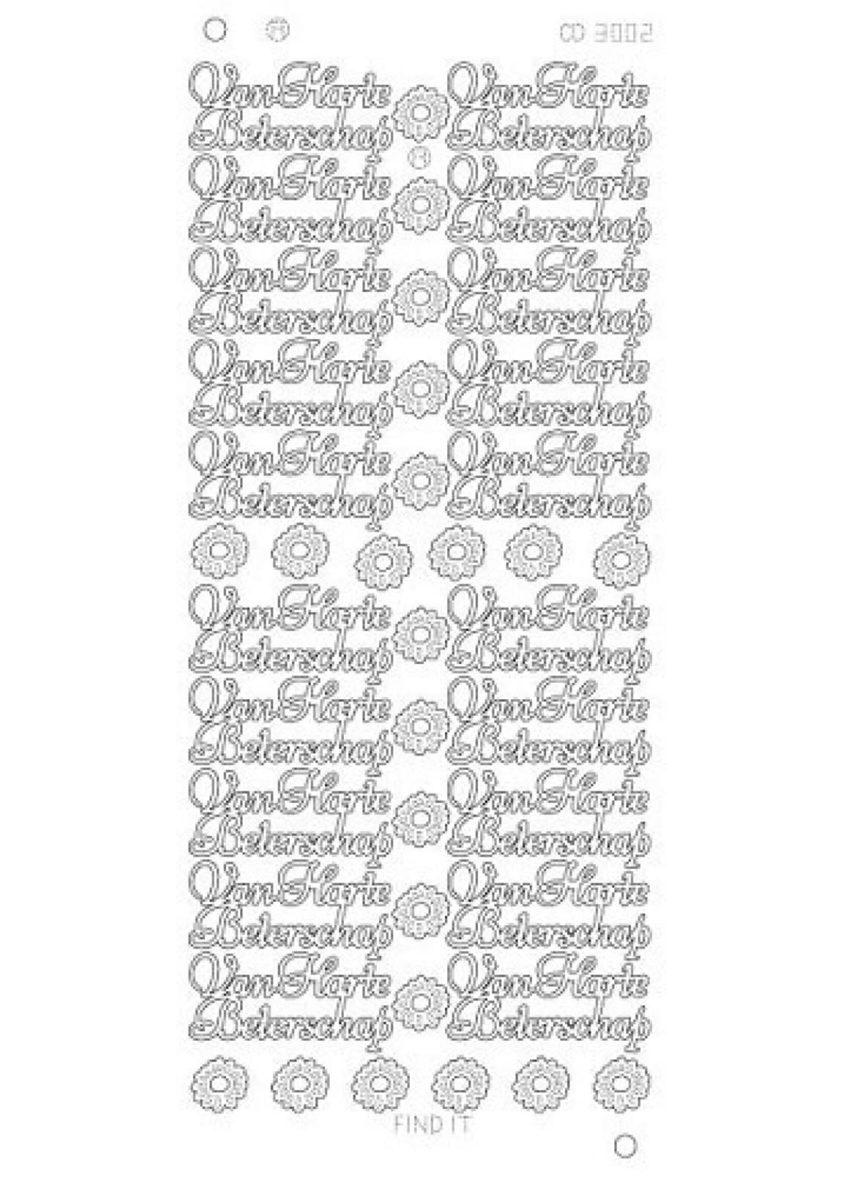 Find it Trading Productomschrijving Één stickervel. Van Harte Beterschap Platinum - Goud