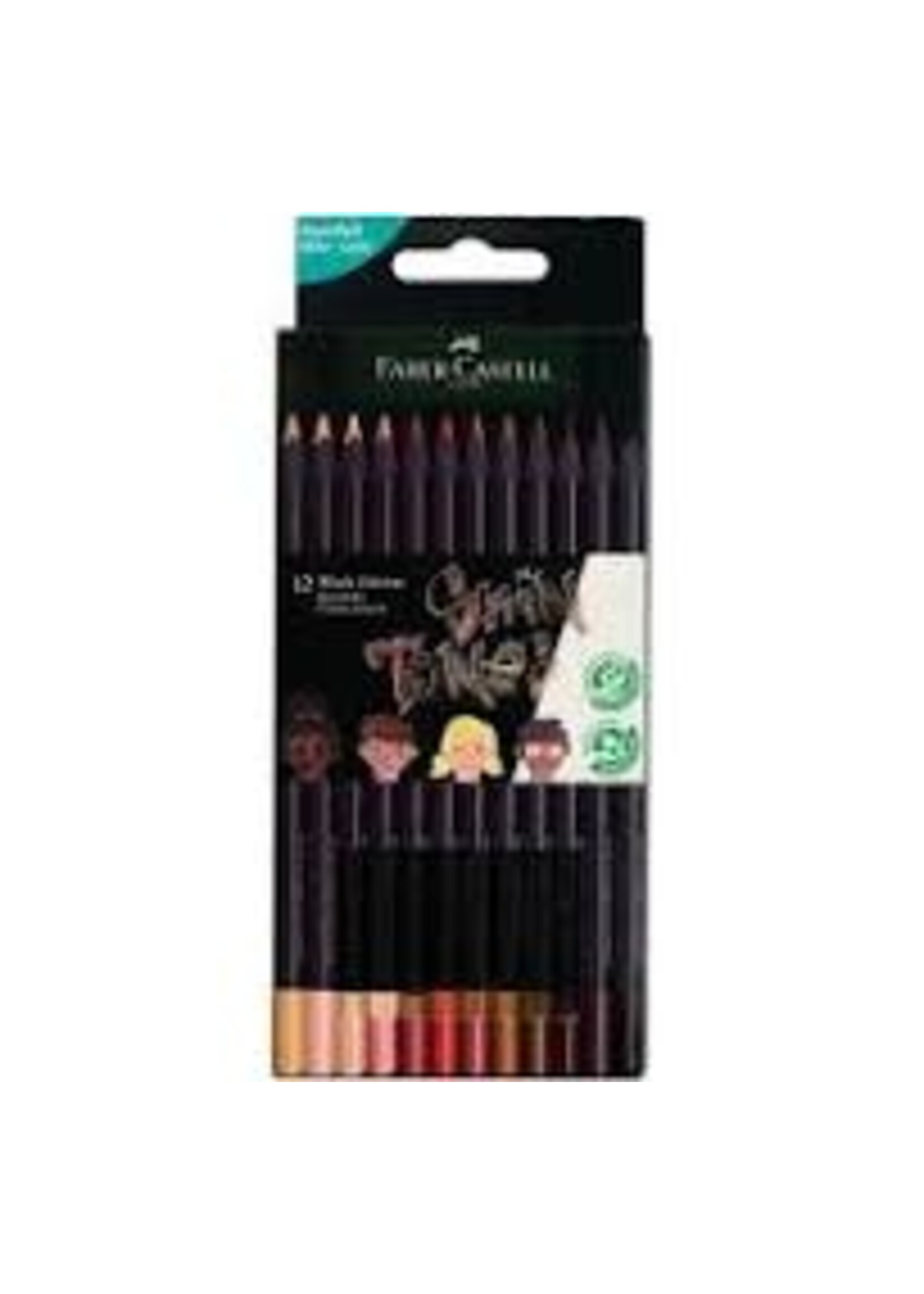 Faber-Castell Faber-Castell Kleurpotlood Black Edition 12 stuks huidskleurtinten in karton etui