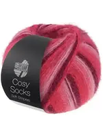 Lana Grossa Lana Grossa Cosy Socks Soft Stripes 105 Bordeaux/Roze/Framboos/Pink