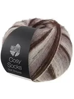 Lana Grossa Lana Grossa Cosy Socks Soft Stripes 103 Mokka/Grijsbruin/Beige/Crème