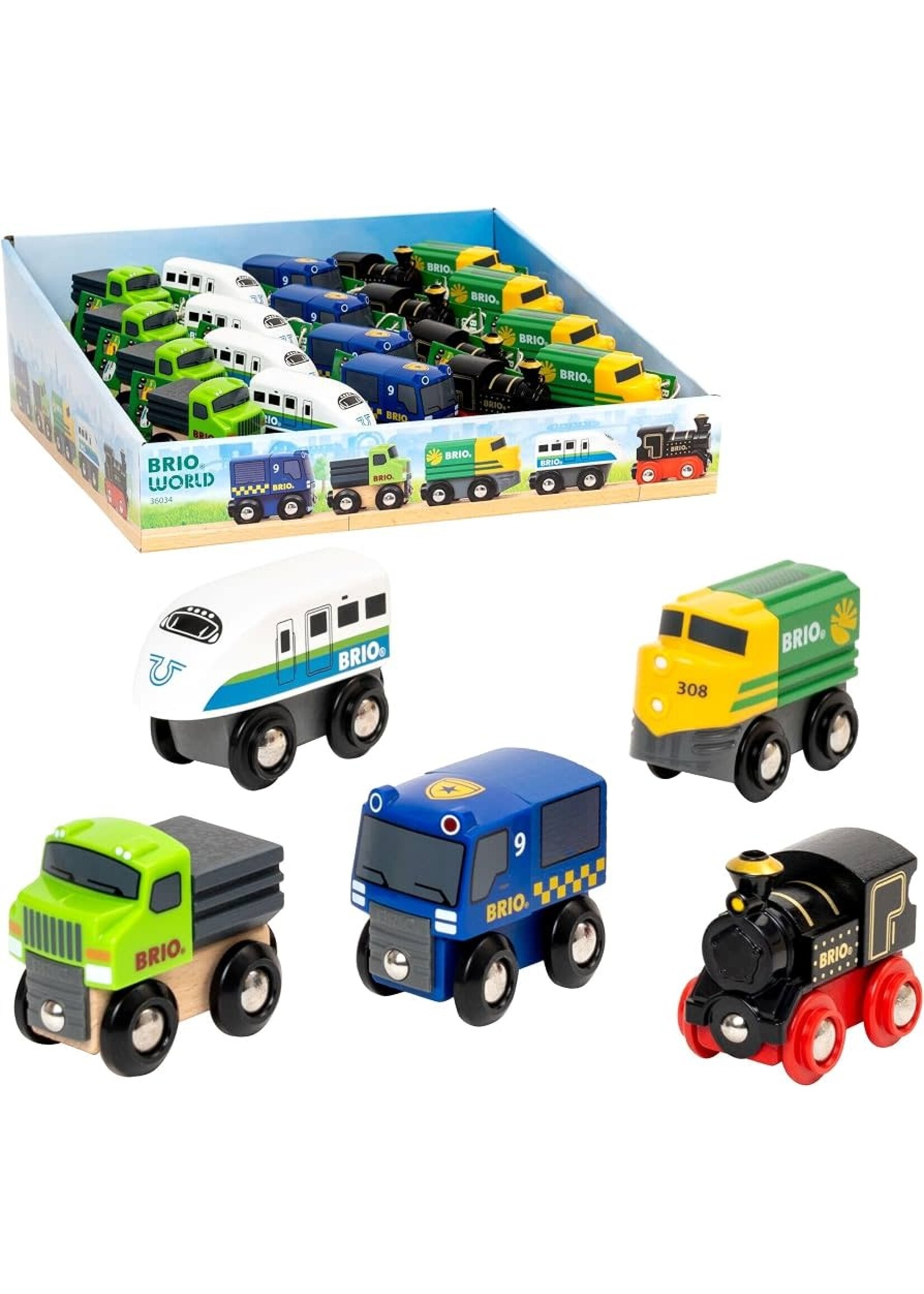 brio BRIO World – 36034 Minitreinen en voertuigen | Speelgoedtreintjes, vrachtwagens en auto's
