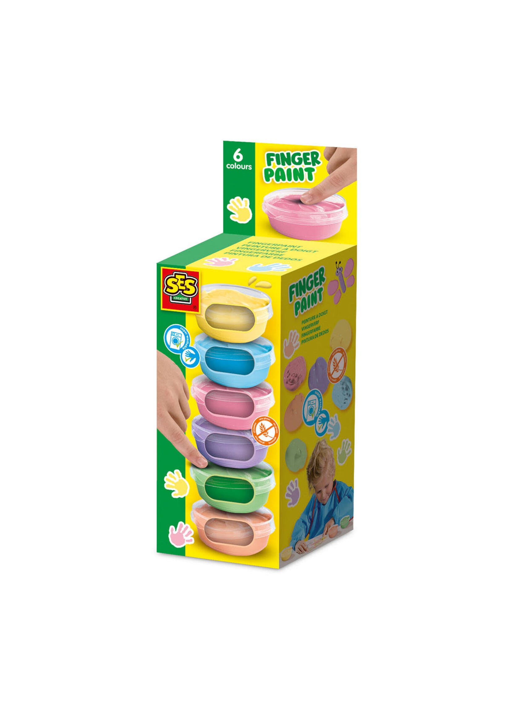 SES SES vingerverf 6 pastel kleuren