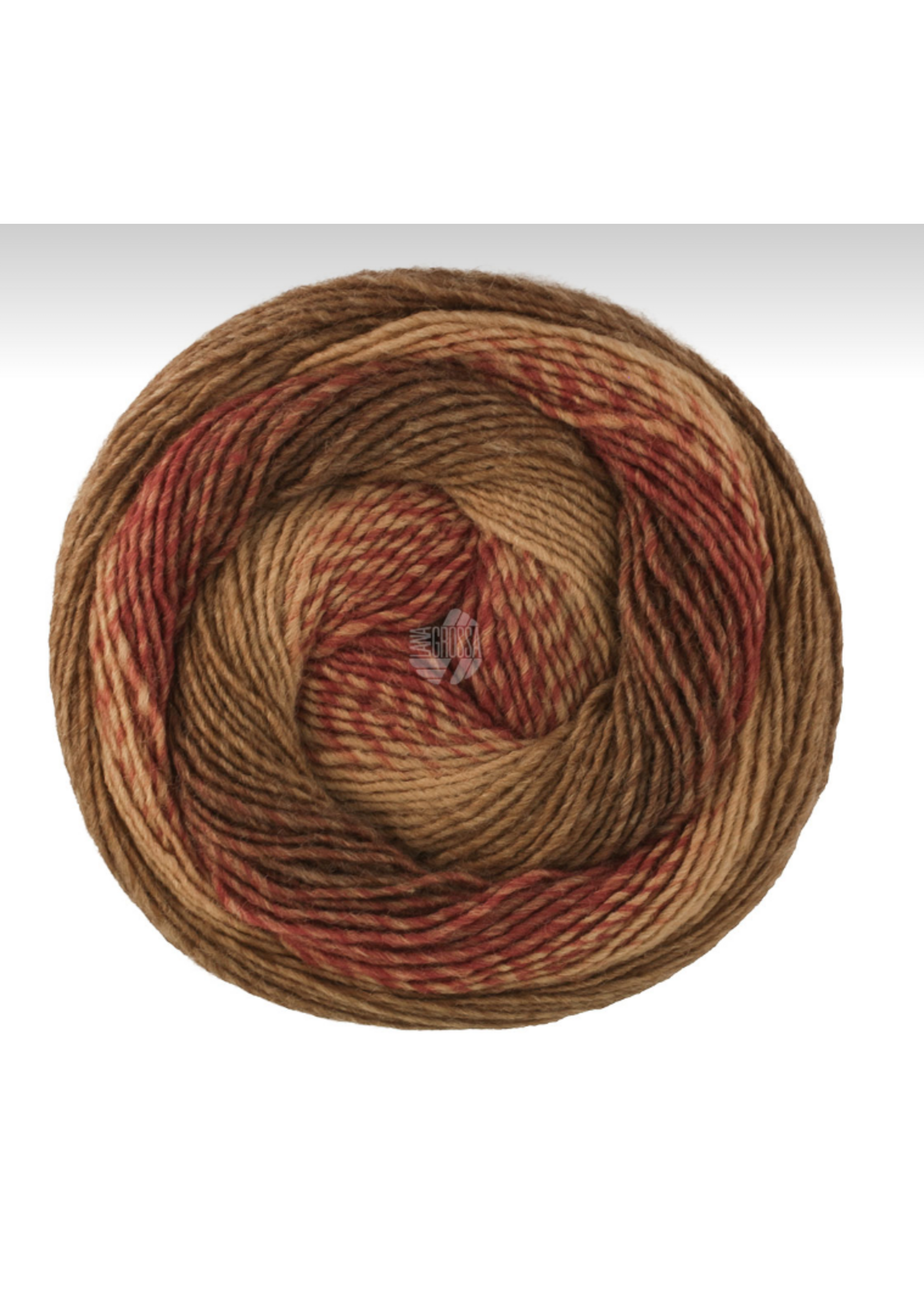 Lana Grossa Lana Grossa Gomitolo Versione 467 nougat/rood/donkerbruin/omber