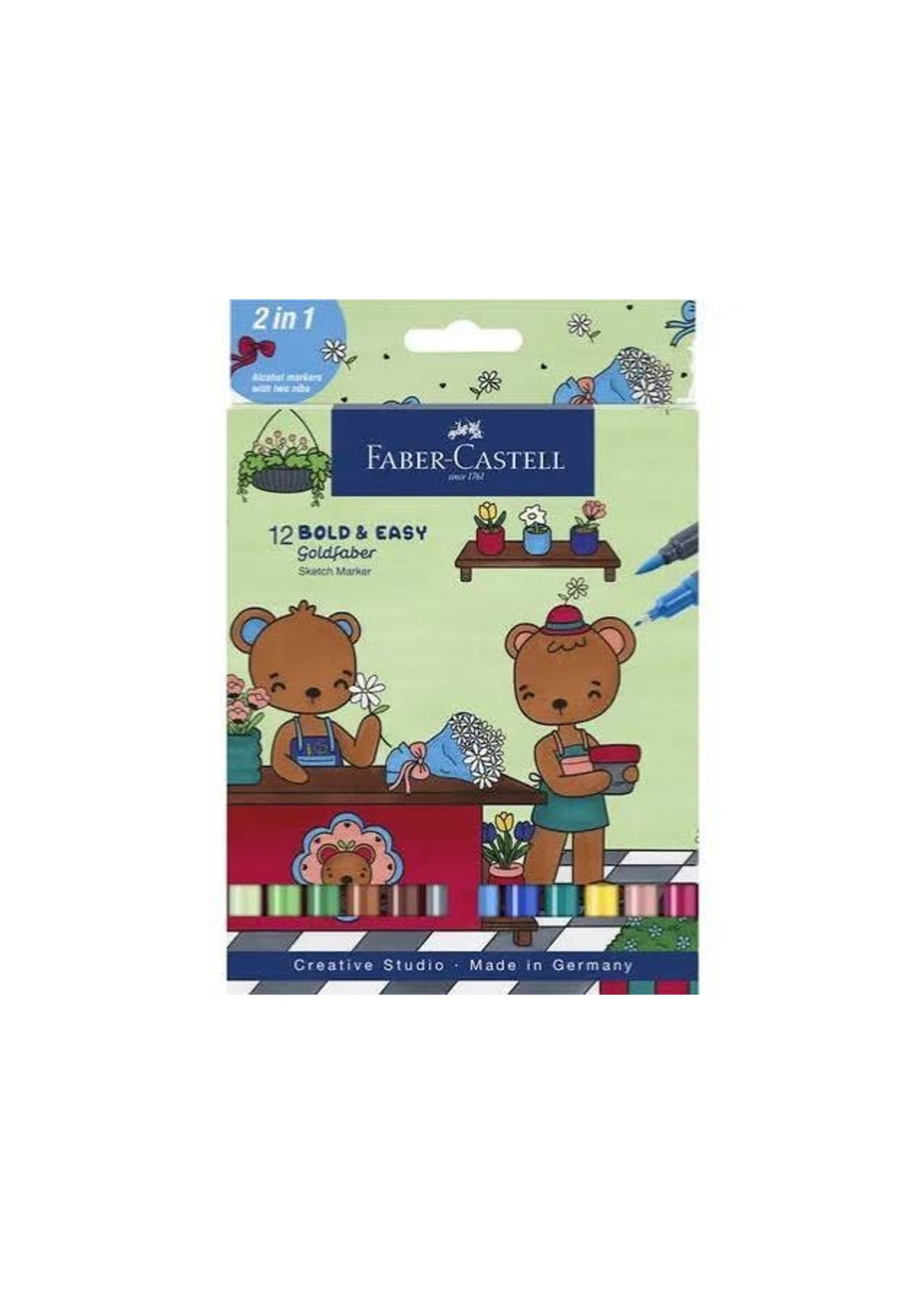 Faber-Castell Faber-Castell Goldfaber etui 12 stuks Bold Easy World of Teddybears