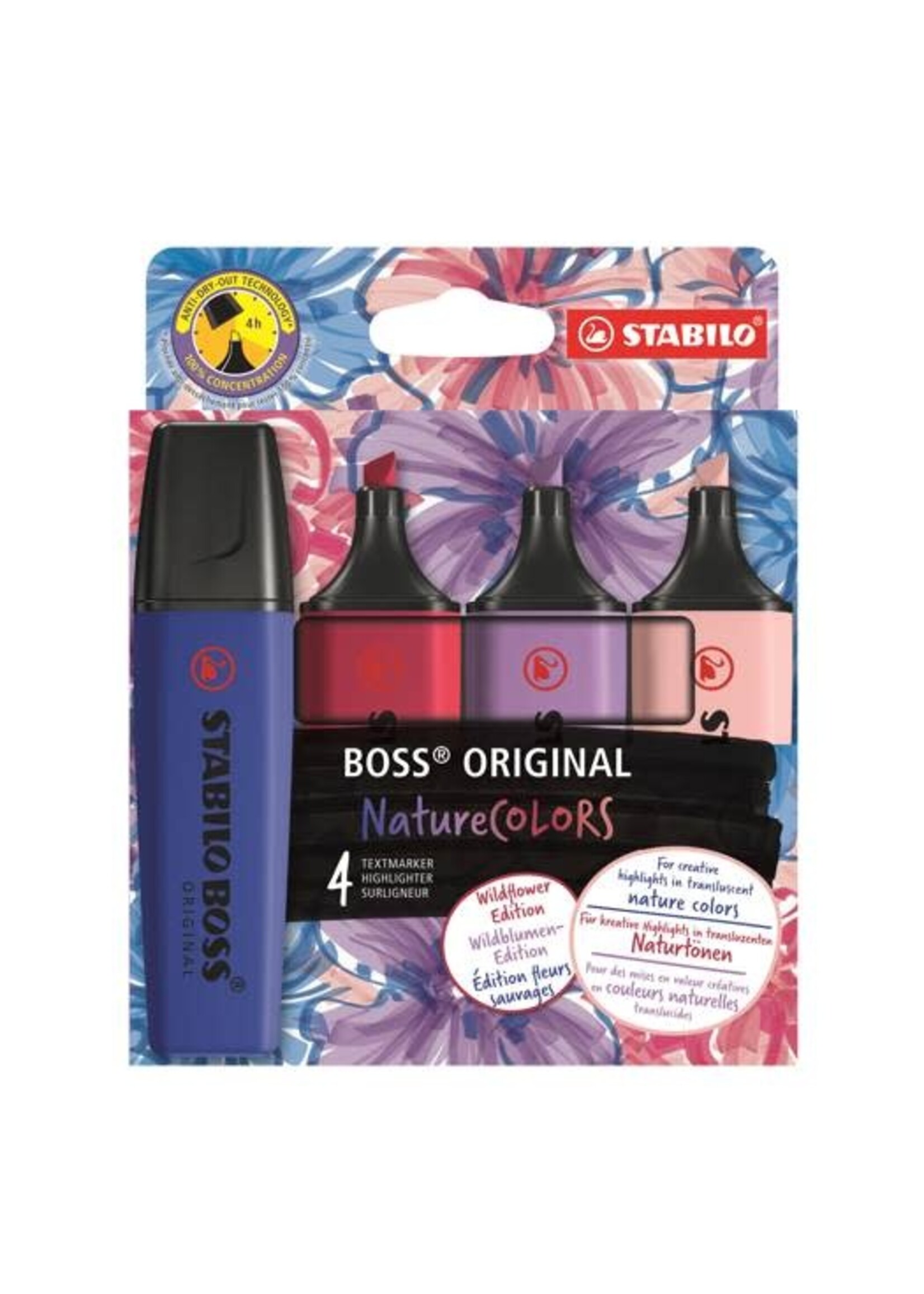 Stabilo BOSS Wildflower cardboard wallet 4 pcs