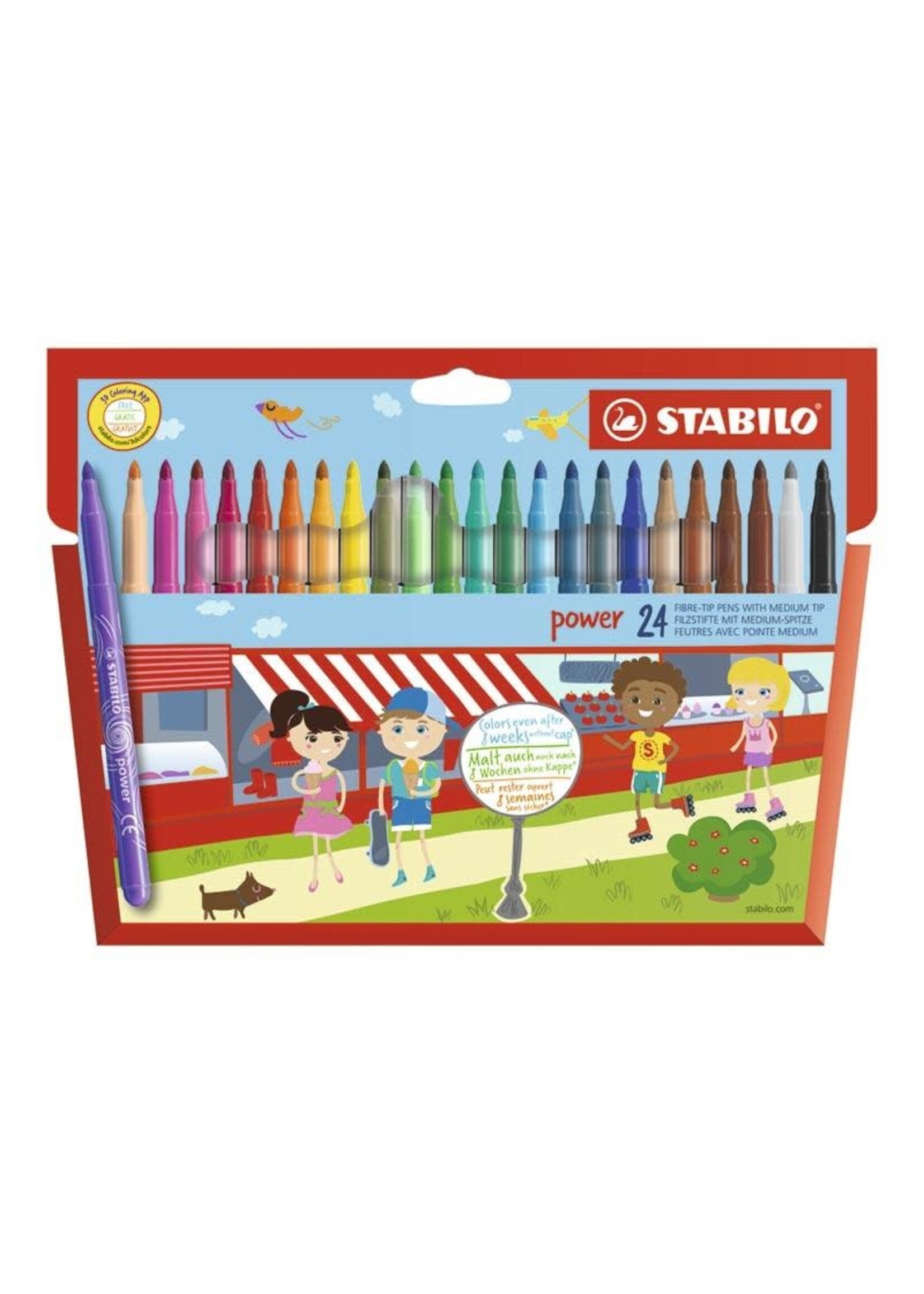 Stabilo Power cardboard wallet 24 pcs